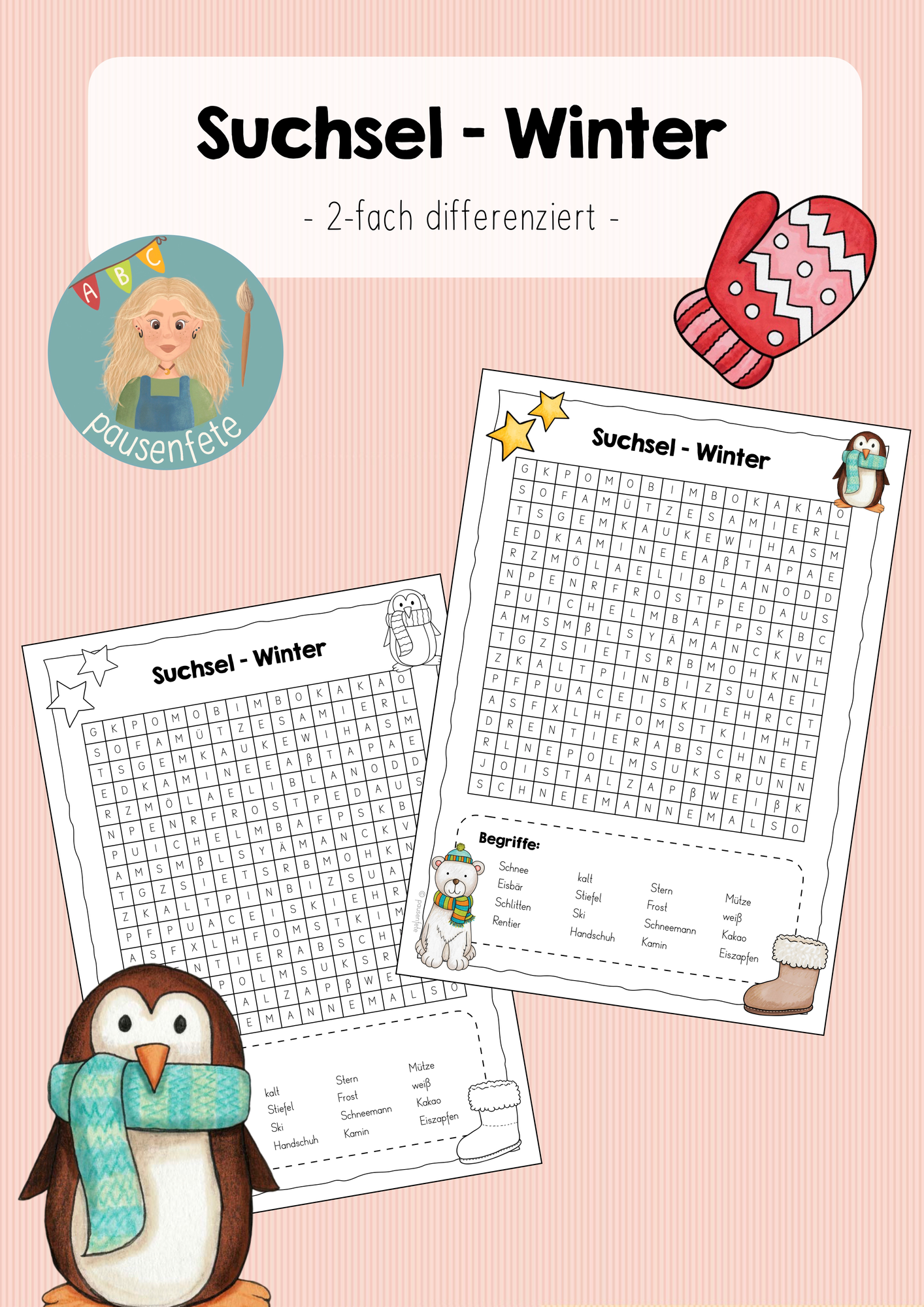 Suchsel - Winter (Farbe & SW) – Unterrichtsmaterial in den Fächern
