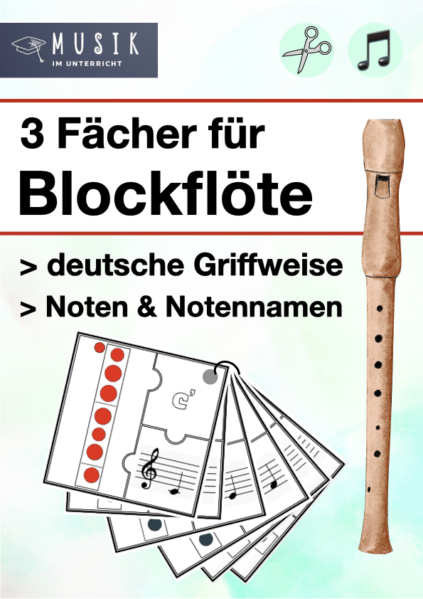 MUSIK ️ Blockflöte deutsche Griffweise als Fächer • Griff Note ...