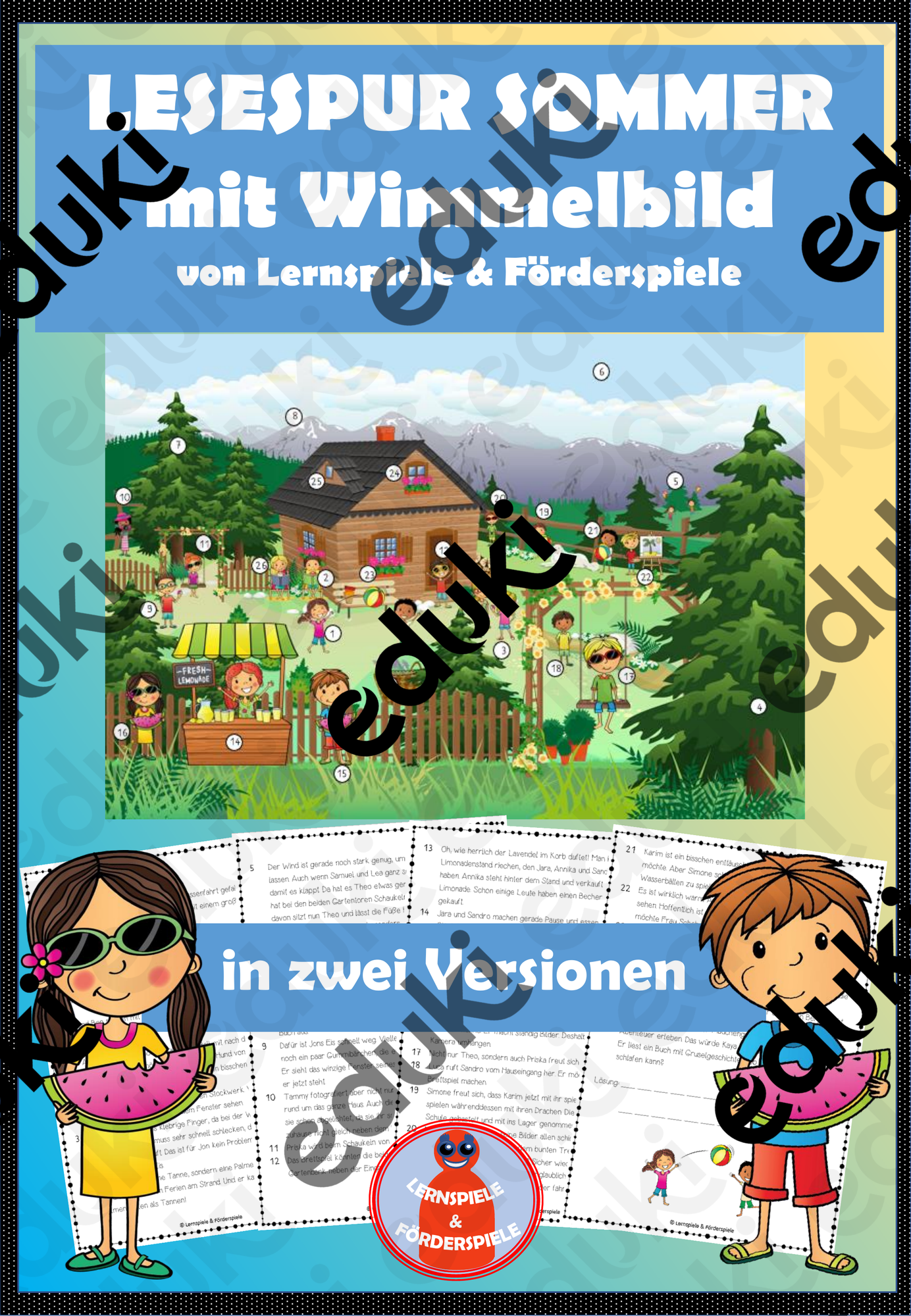 Lesespur Sommer mit Wimmelbild – Unterrichtsmaterial im Fach Deutsch
