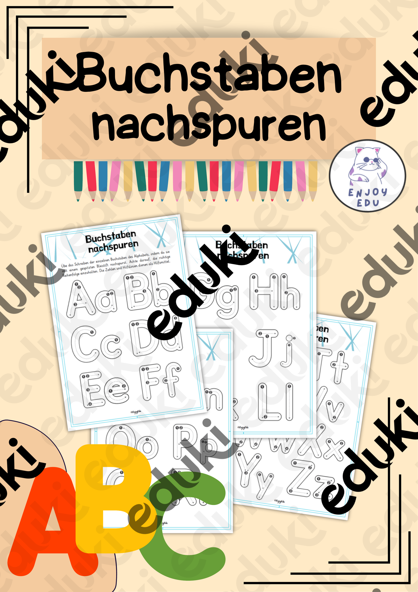 ABC - Buchstaben nachspuren- Alphabet – Unterrichtsmaterial im Fach Deutsch