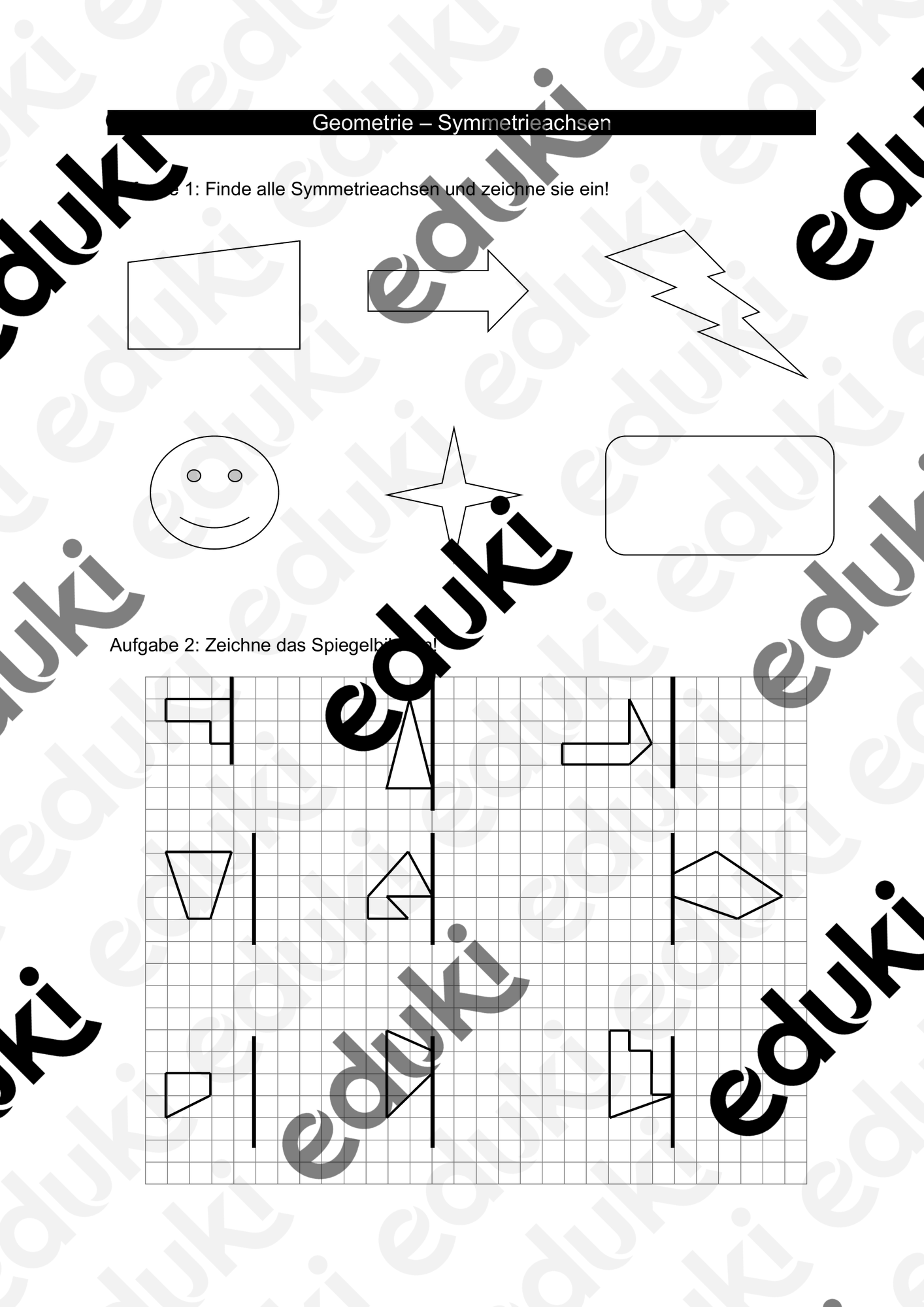 Geometrie-Symmetrieachsen – Unterrichtsmaterial im Fach Mathematik