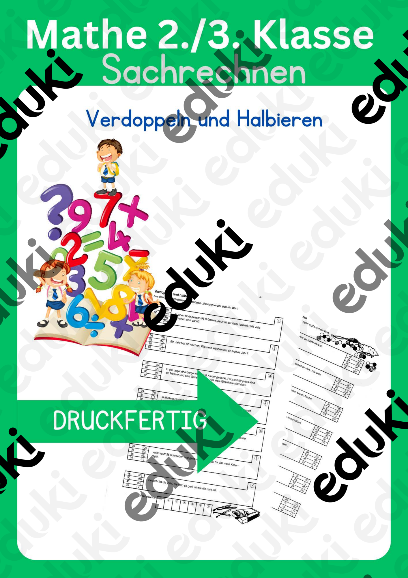 Mathe Klasse 2-3 Sachrechnen Verdoppeln und Halbieren
