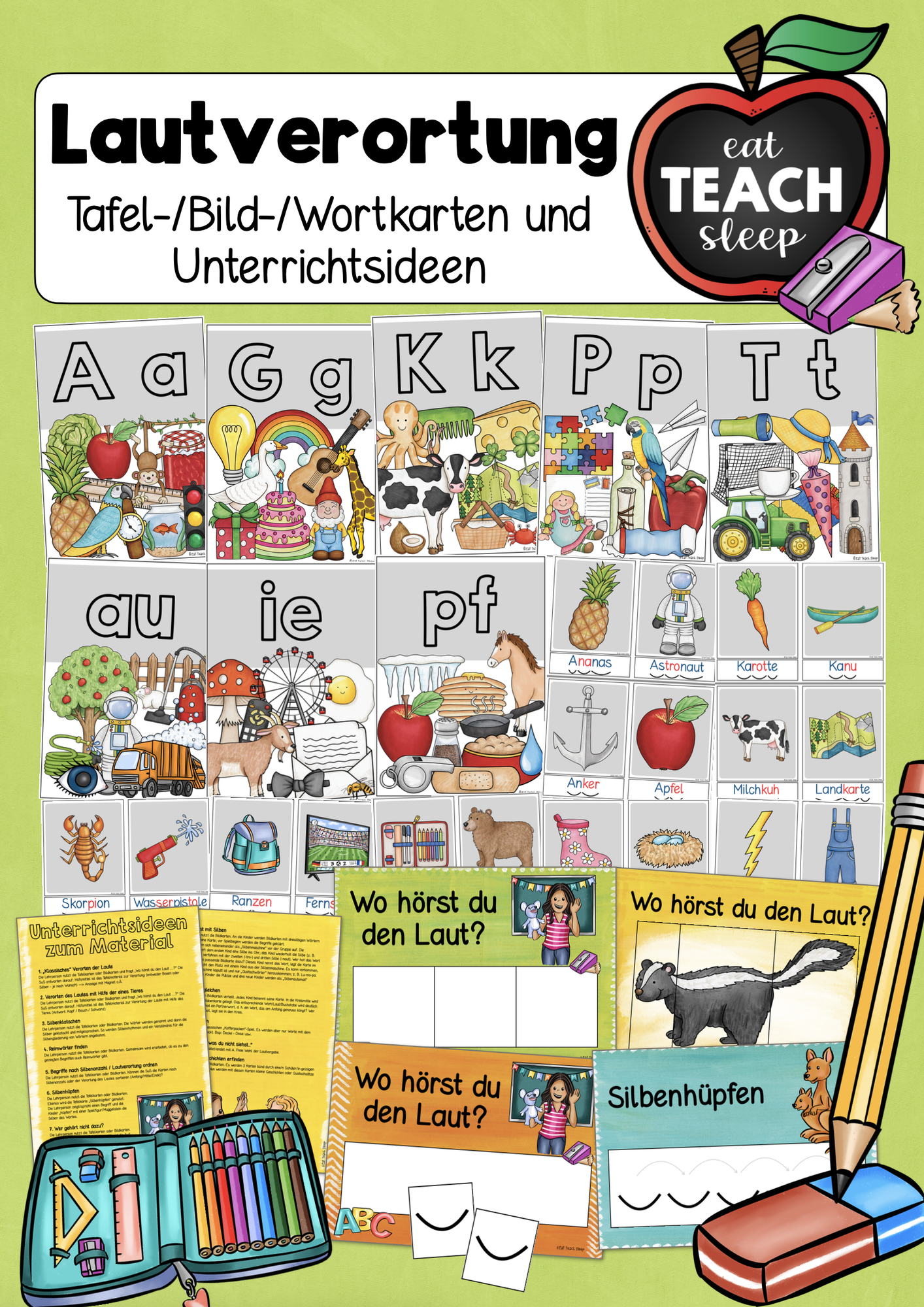 Materialpaket - Lautverortung 1.Klasse Deutsch – Unterrichtsmaterial im