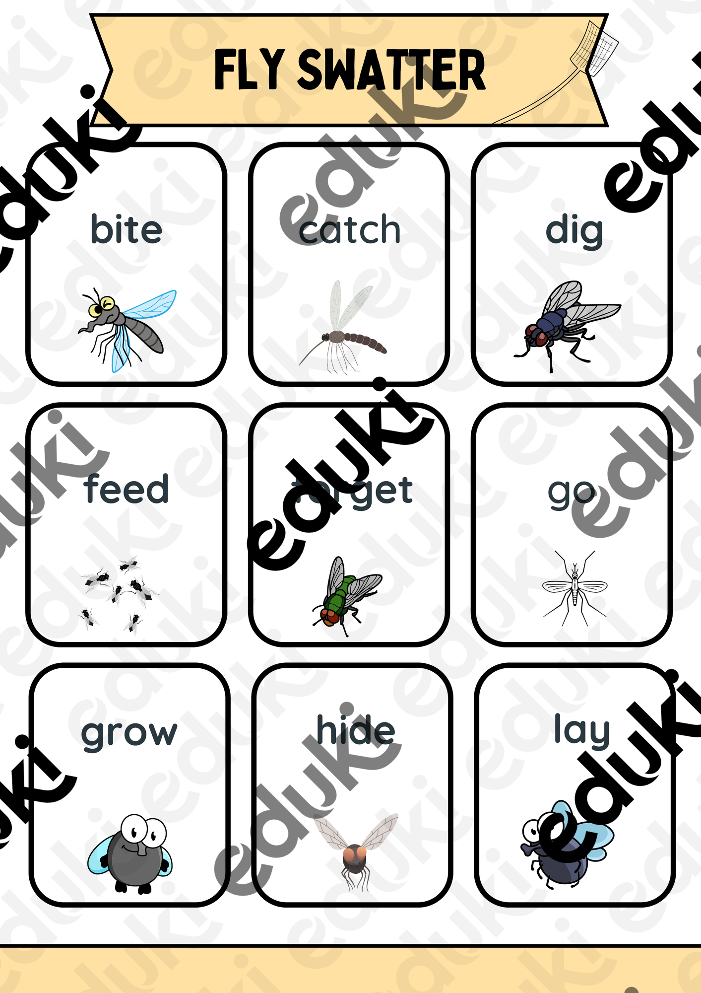 Irregular verbs game fly swatter – Unterrichtsmaterial im Fach Englisch