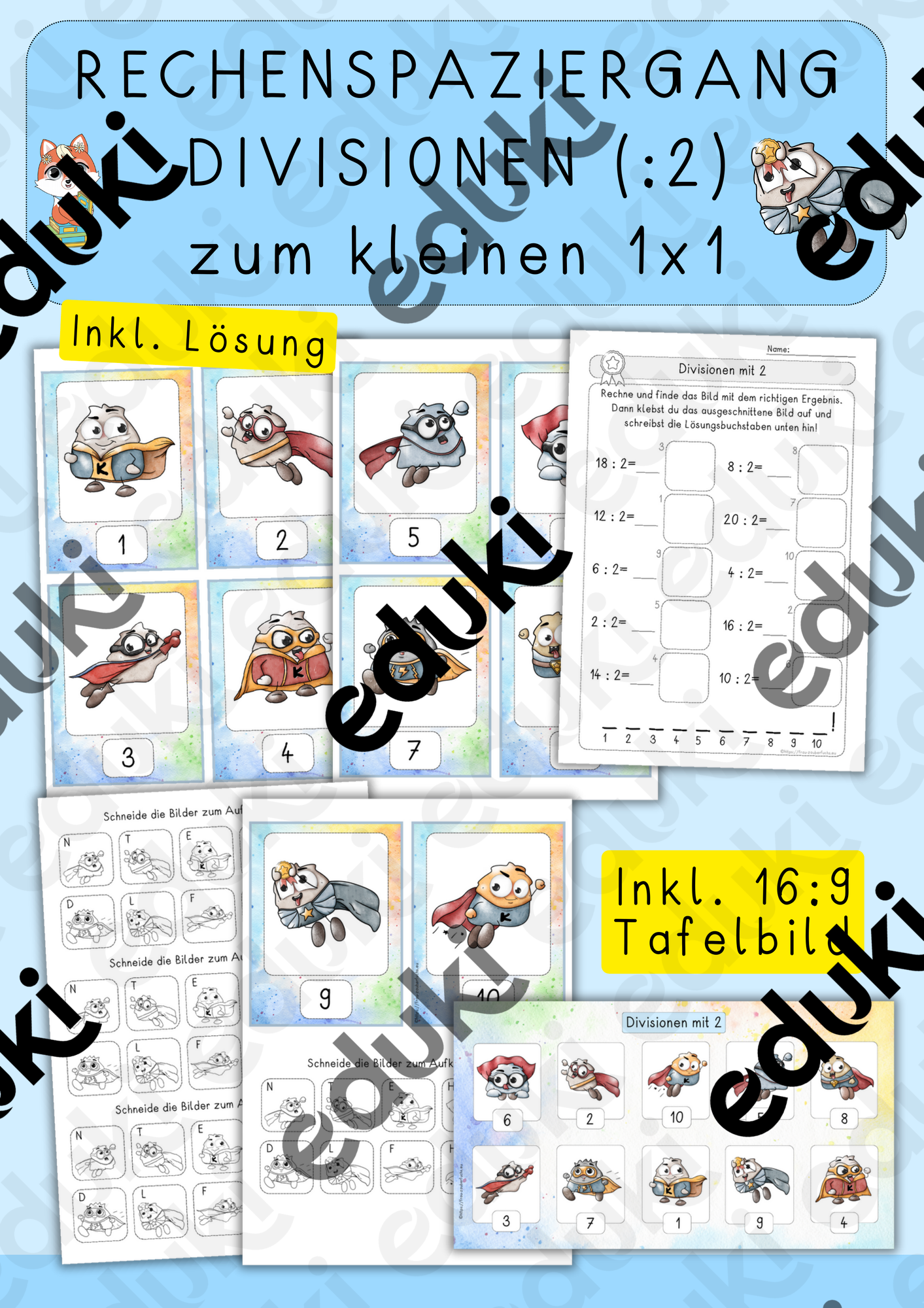 Divisionen zum kleinen 1x1, Rechenspaziergang 2er Reihe
