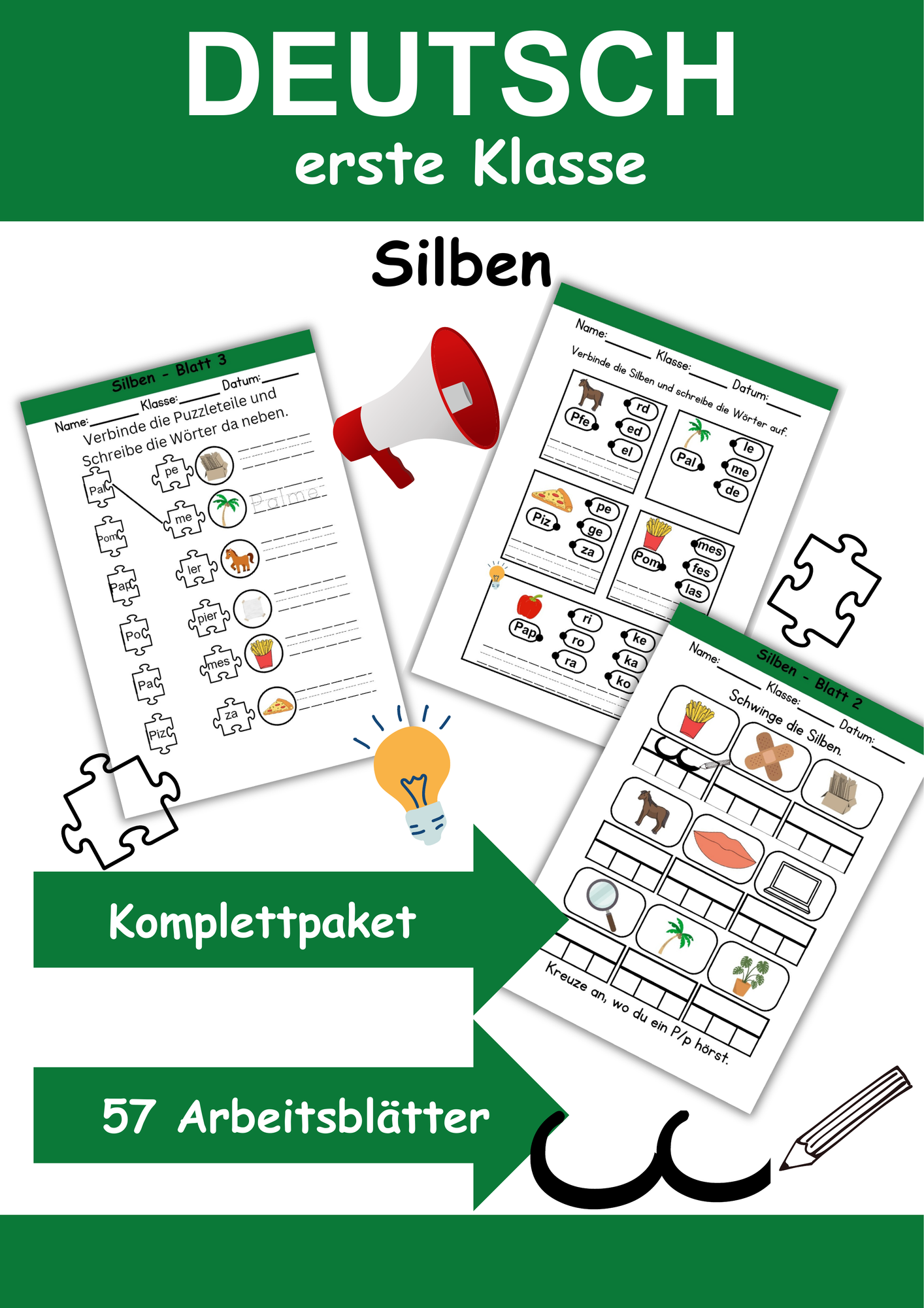 Silben 1.und 2. Klasse - Buchstaben - Silben schwingen