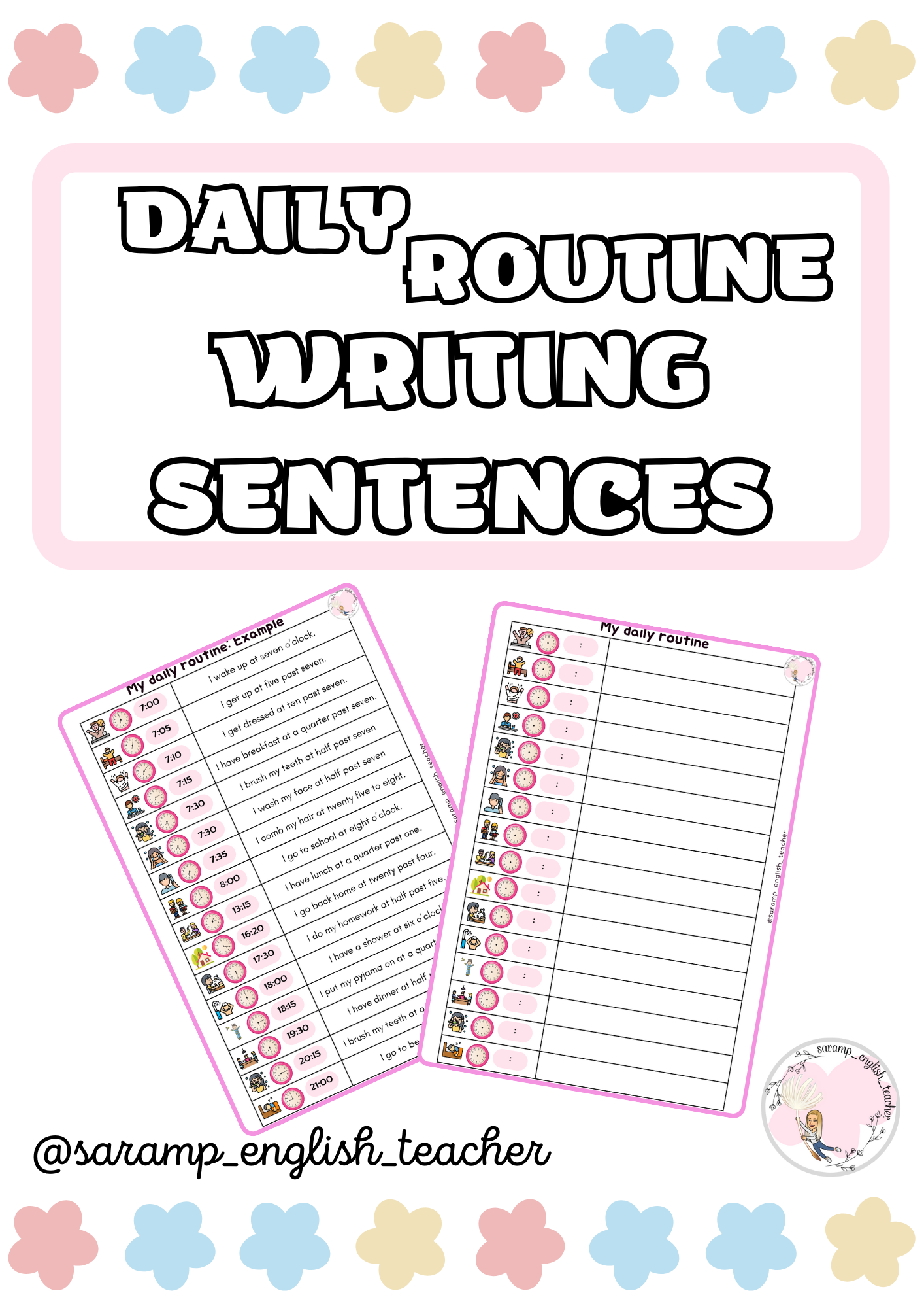 MY DAILY ROUTINE: WRITING SENTENCES - material de la siguiente ...