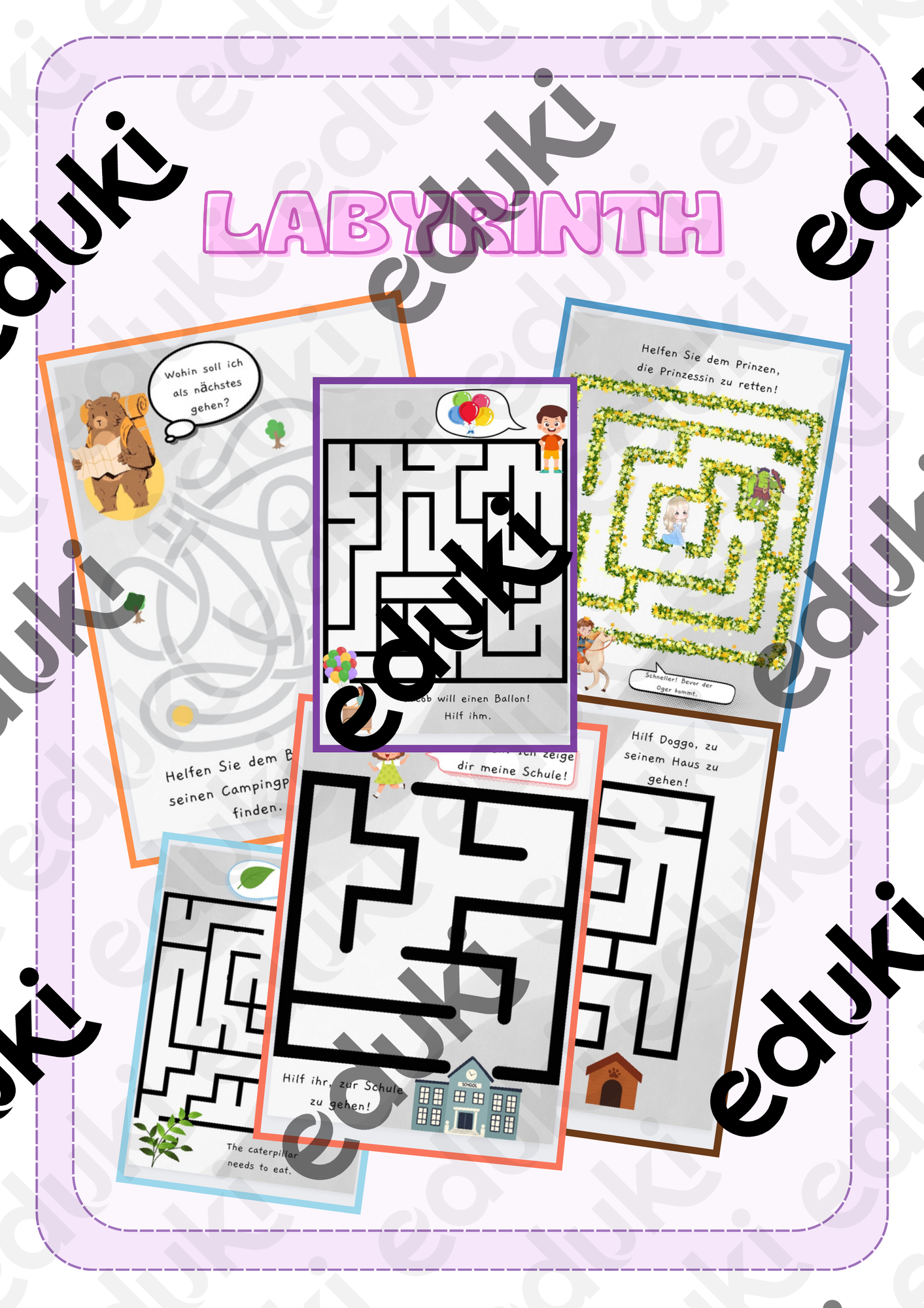 LABYRINTH-Rätsel für Grundschüler / Vorschüler – Unterrichtsmaterial im