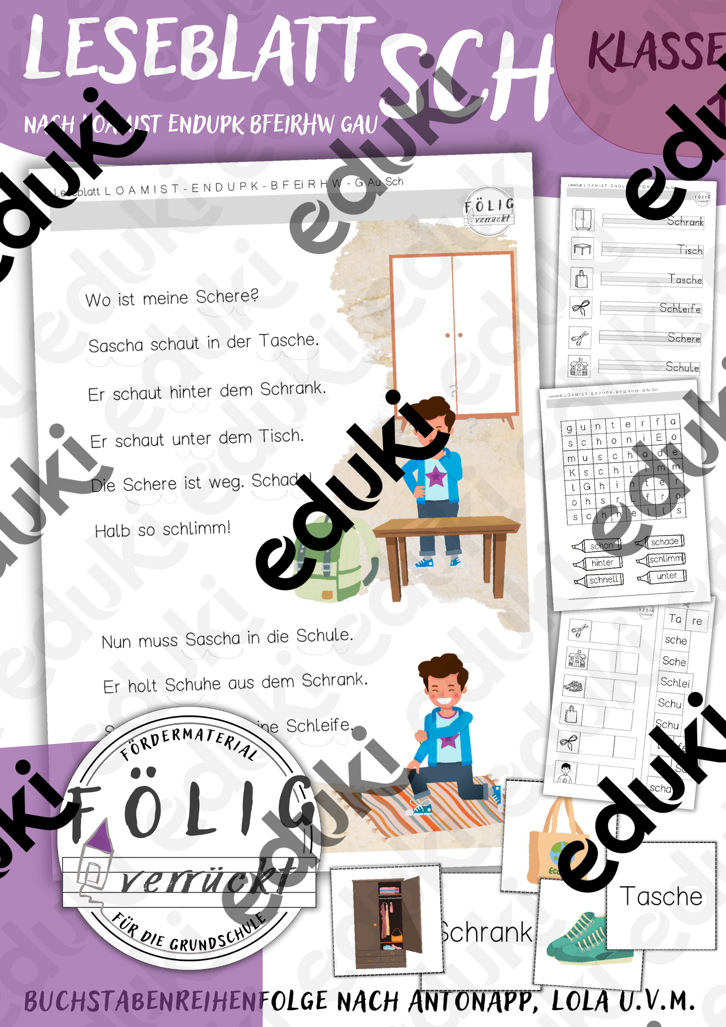 Leseblatt Sch – Unterrichtsmaterial im Fach Deutsch