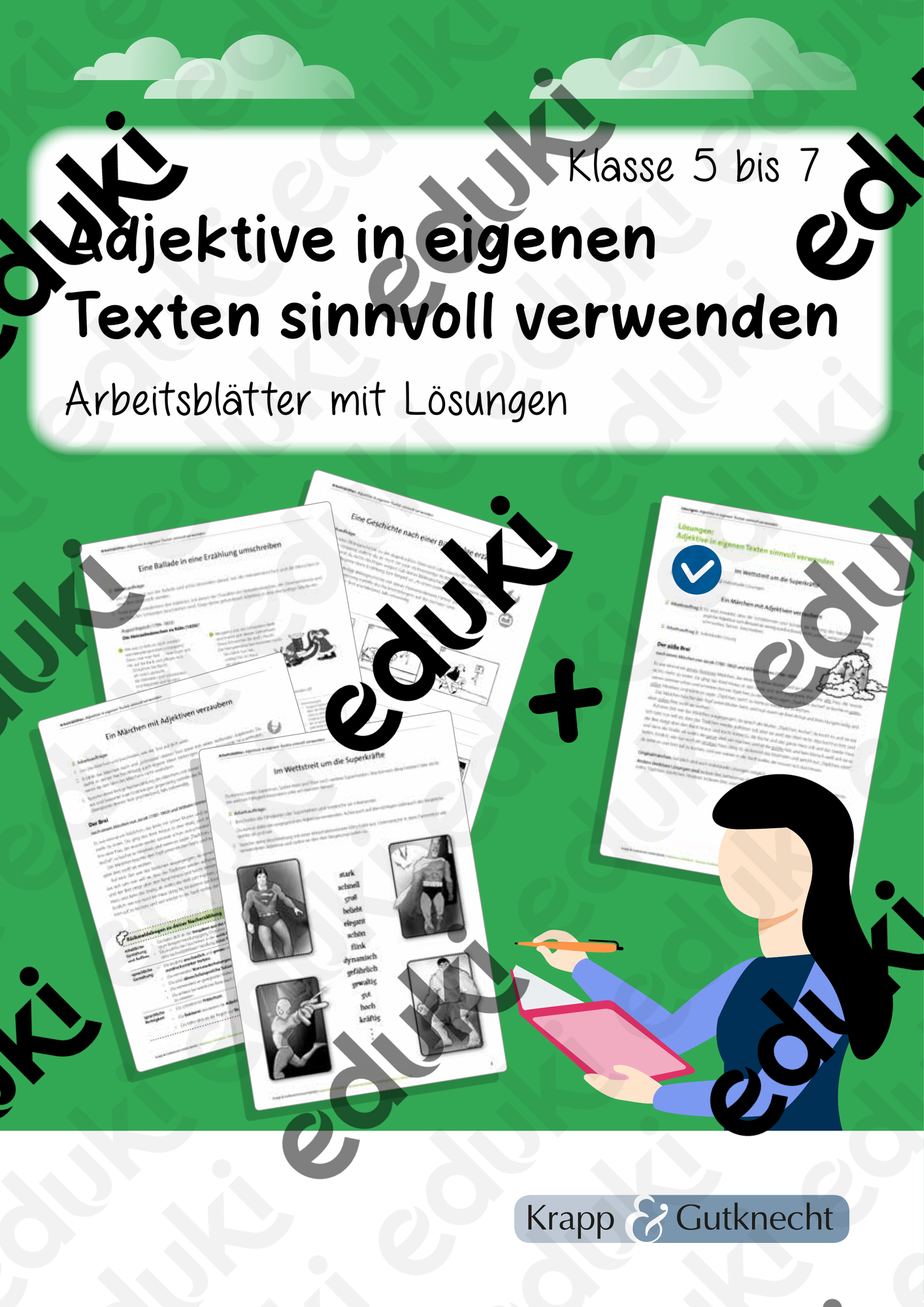 Adjektive in eigenen Texten sinnvoll verwenden – Arbeitsblätter