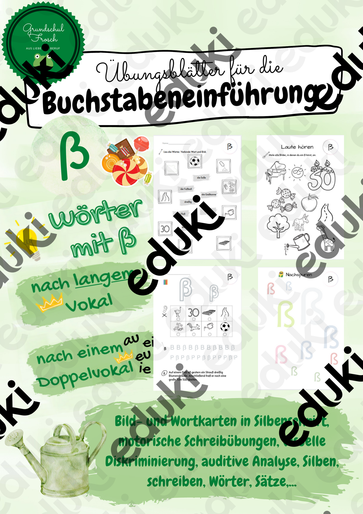 Übungen zum scharfen ß – Unterrichtsmaterial im Fach Deutsch