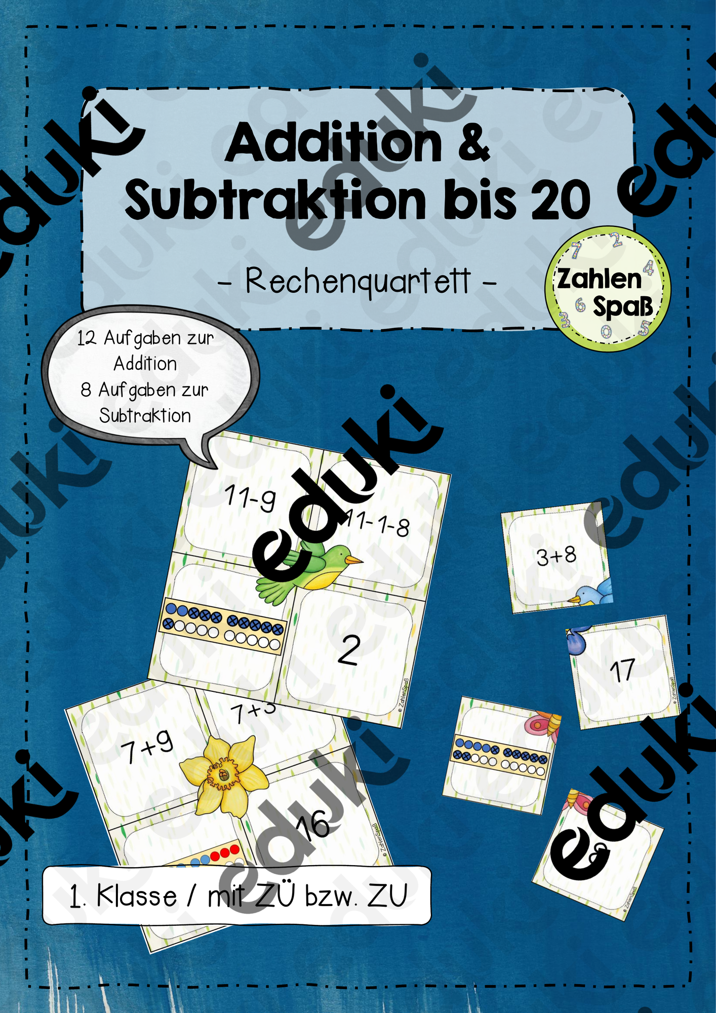Rechenquartett Frühling - Addition & Subtraktion bis 20