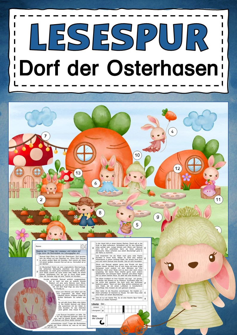 Lesespurgeschichte: Ostern im Dorf der Osterhasen – Unterrichtsmaterial