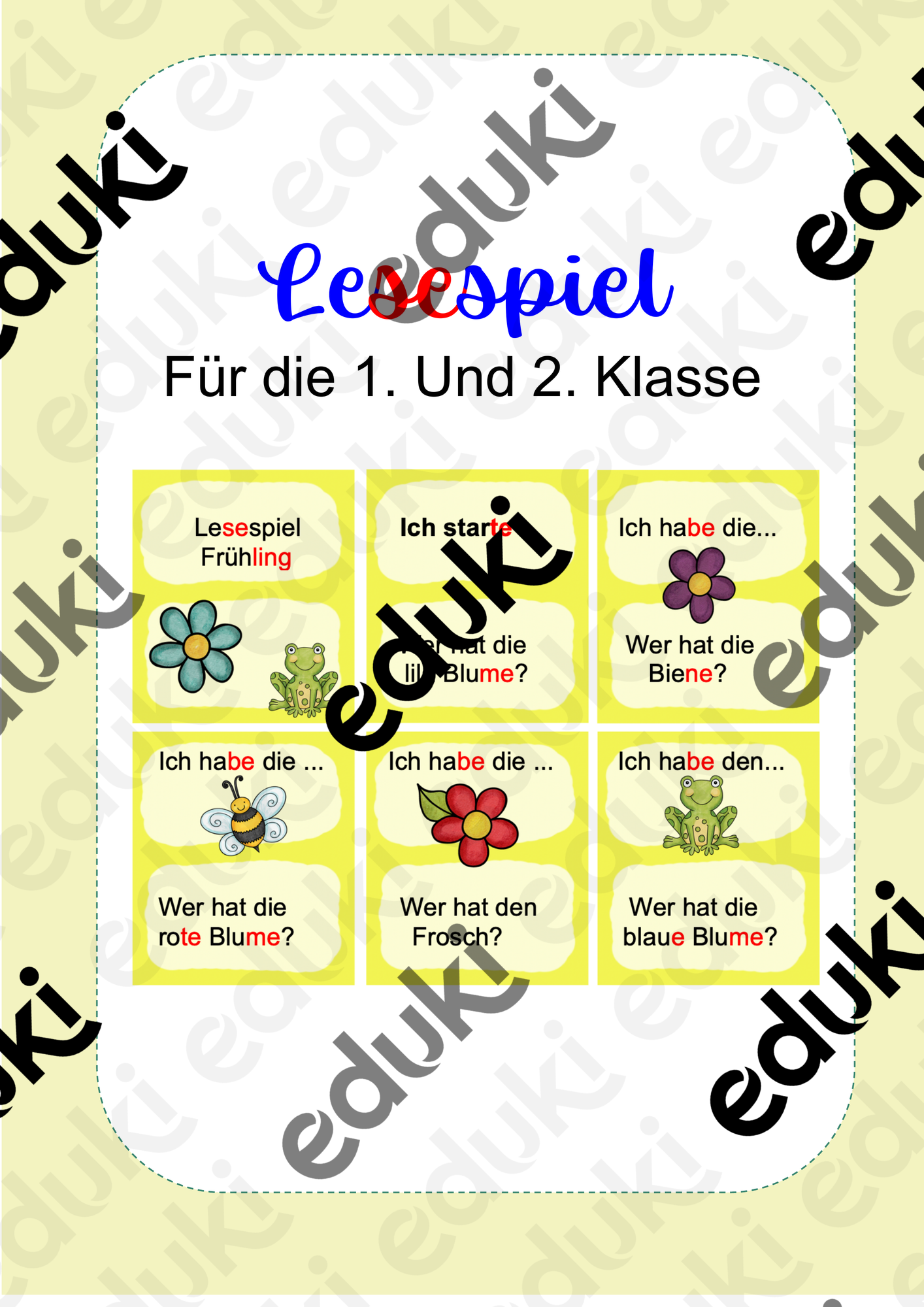 Lesespiel Frühling Silbenschrift – Unterrichtsmaterial im Fach Deutsch