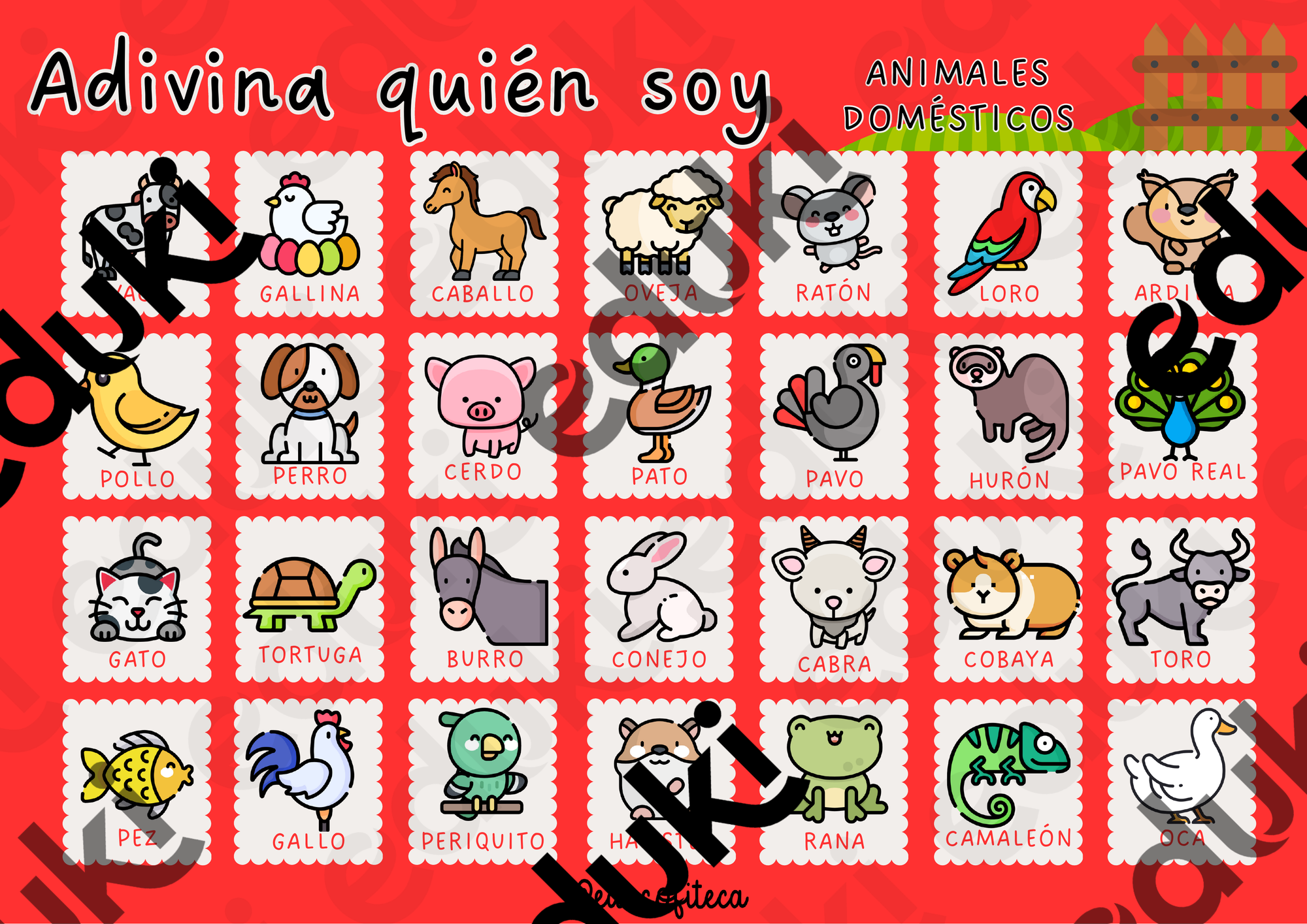 Adivina quién soy: ANIMALES DOMÉSTICOS material de la siguiente