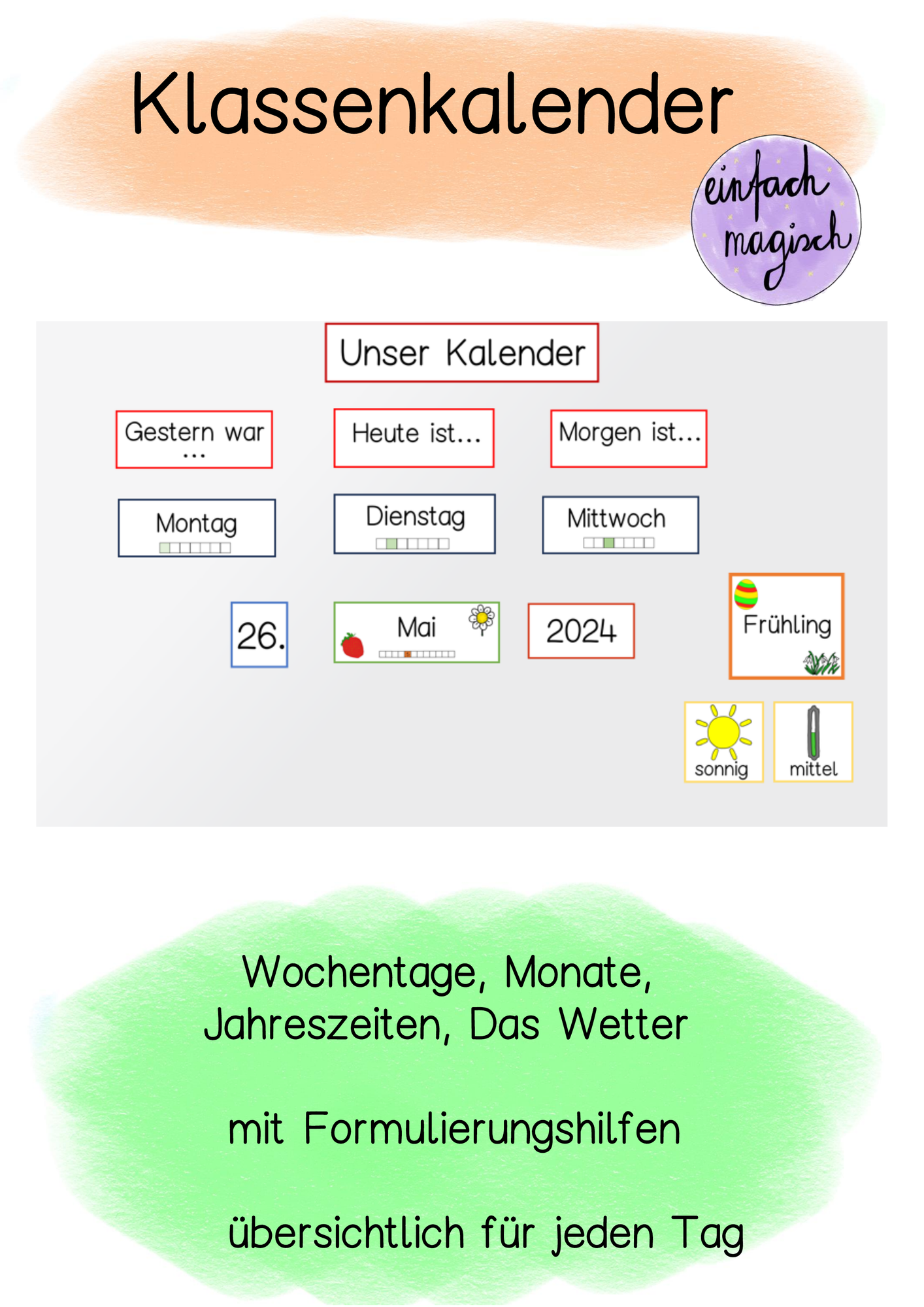 Klassenkalender für jeden Tag - übersichtlich & umfangreich
