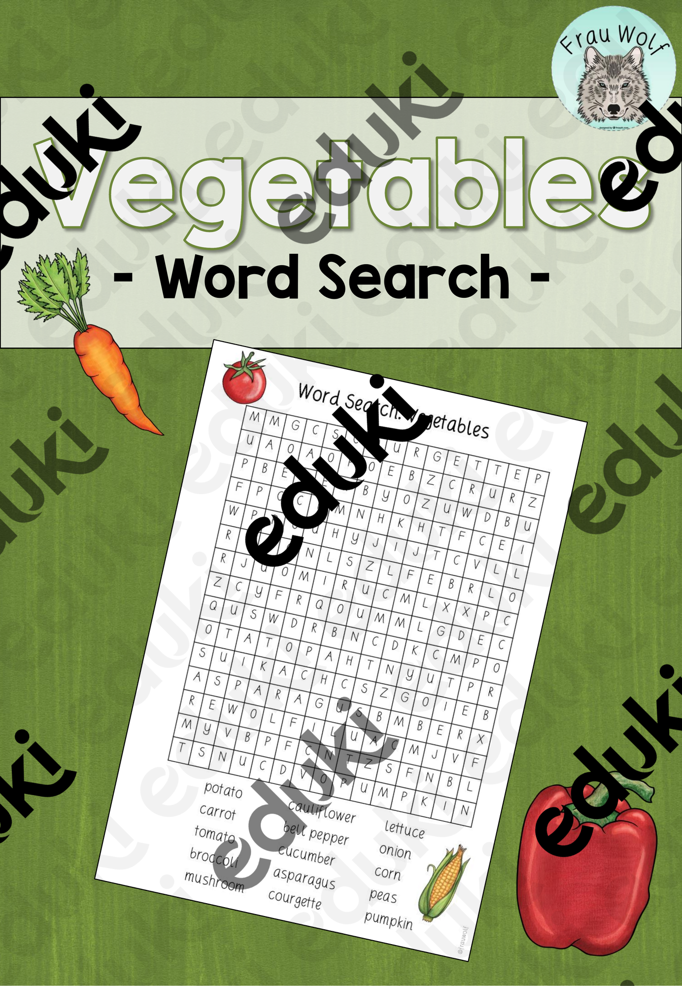 Vegetables - Word Search – Unterrichtsmaterial im Fach Englisch