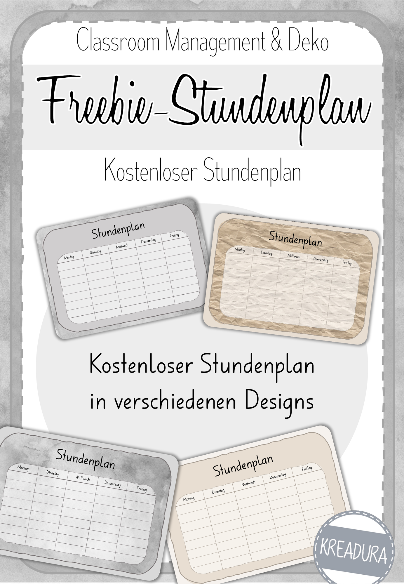 Stundenplan Vorlage - freebie – Unterrichtsmaterial im Fach ...