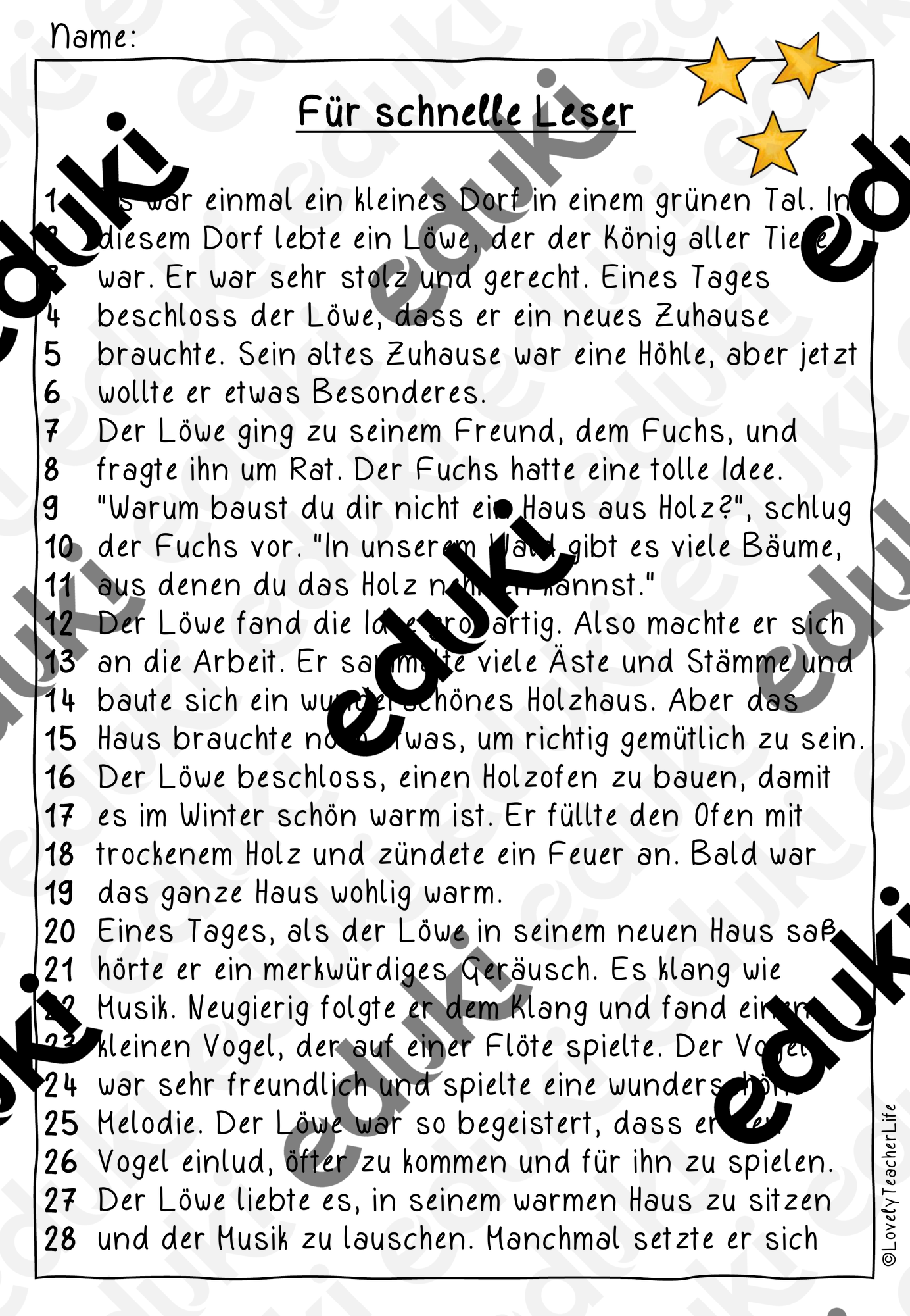 FREEBIE: Lesetext für schnelle Leser – Unterrichtsmaterial im Fach Deutsch