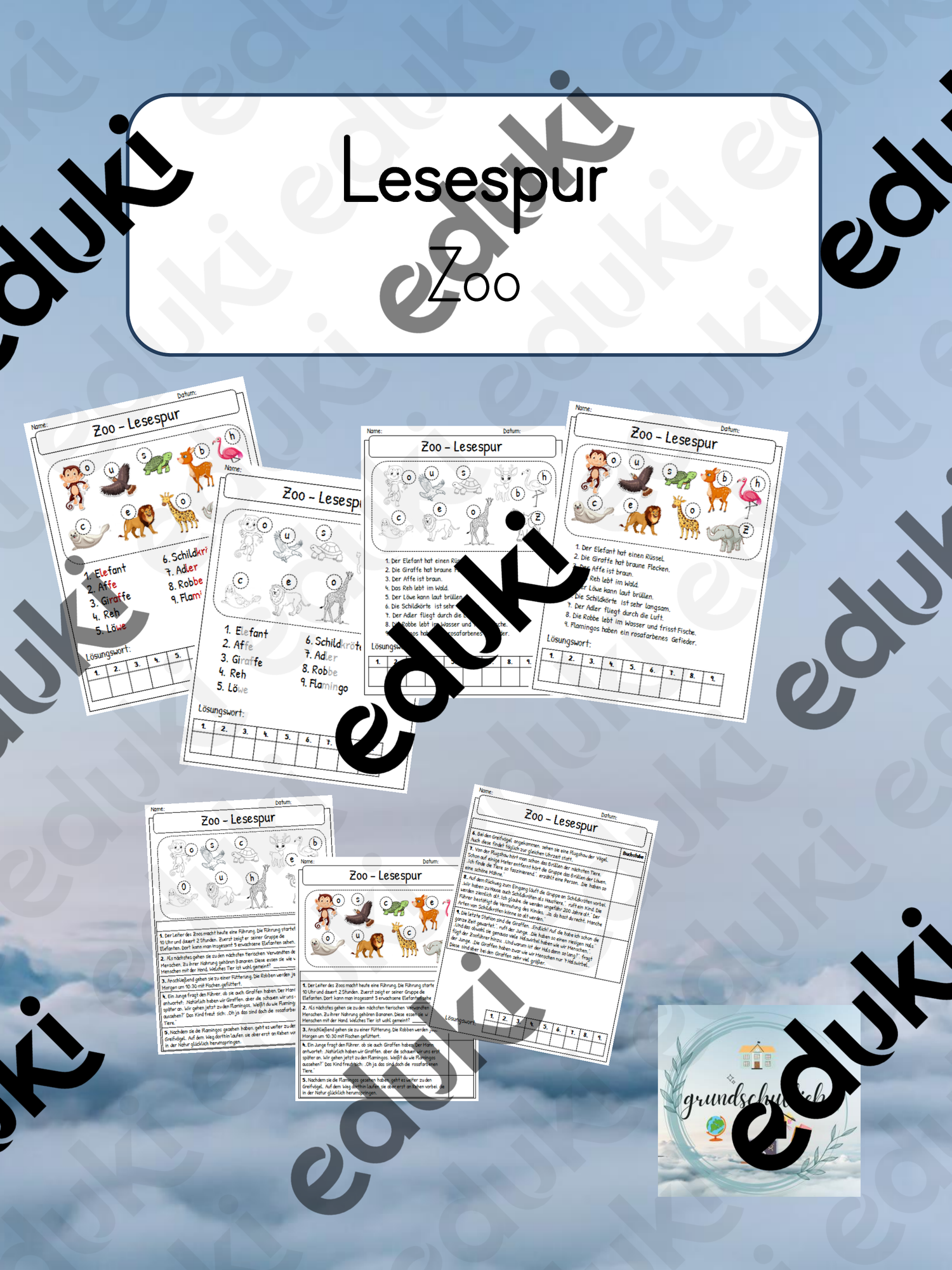 Lesespur: Zoo (1. bis 4. Klasse) – Unterrichtsmaterial im Fach Deutsch