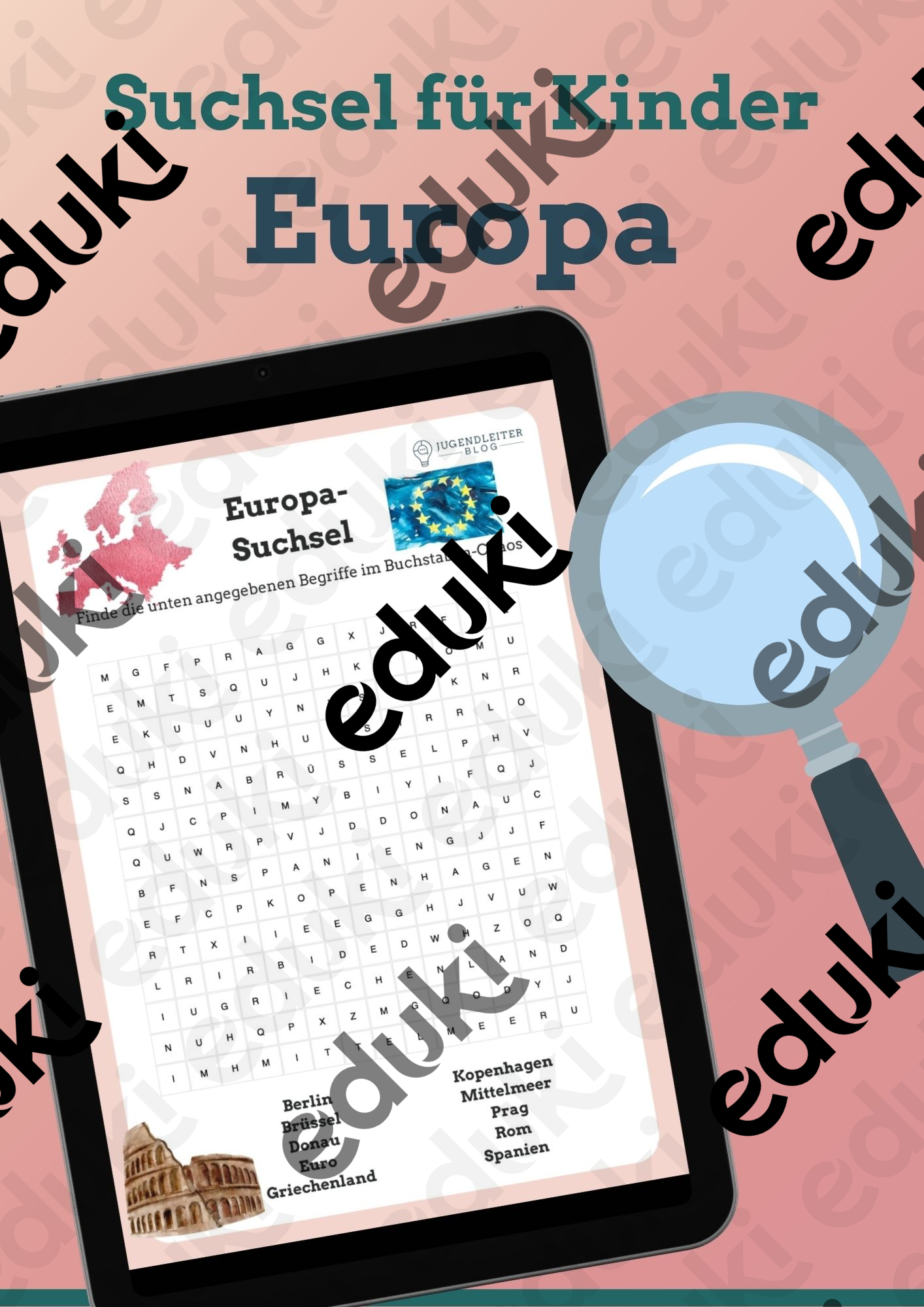 Suchsel für Kinder: Europa – Unterrichtsmaterial in den Fächern