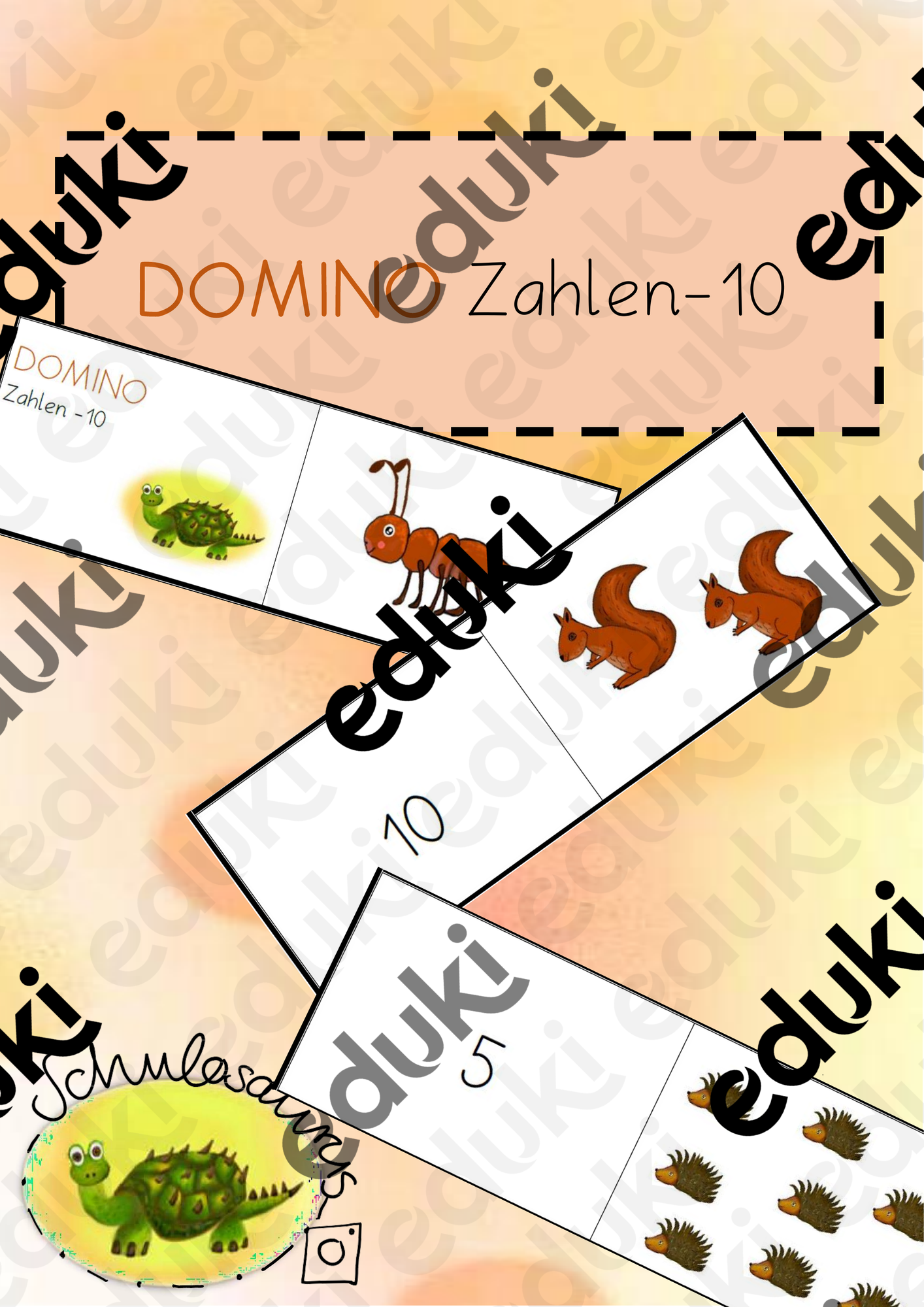 Domino Zahlen bis 10 – Unterrichtsmaterial im Fach Mathematik