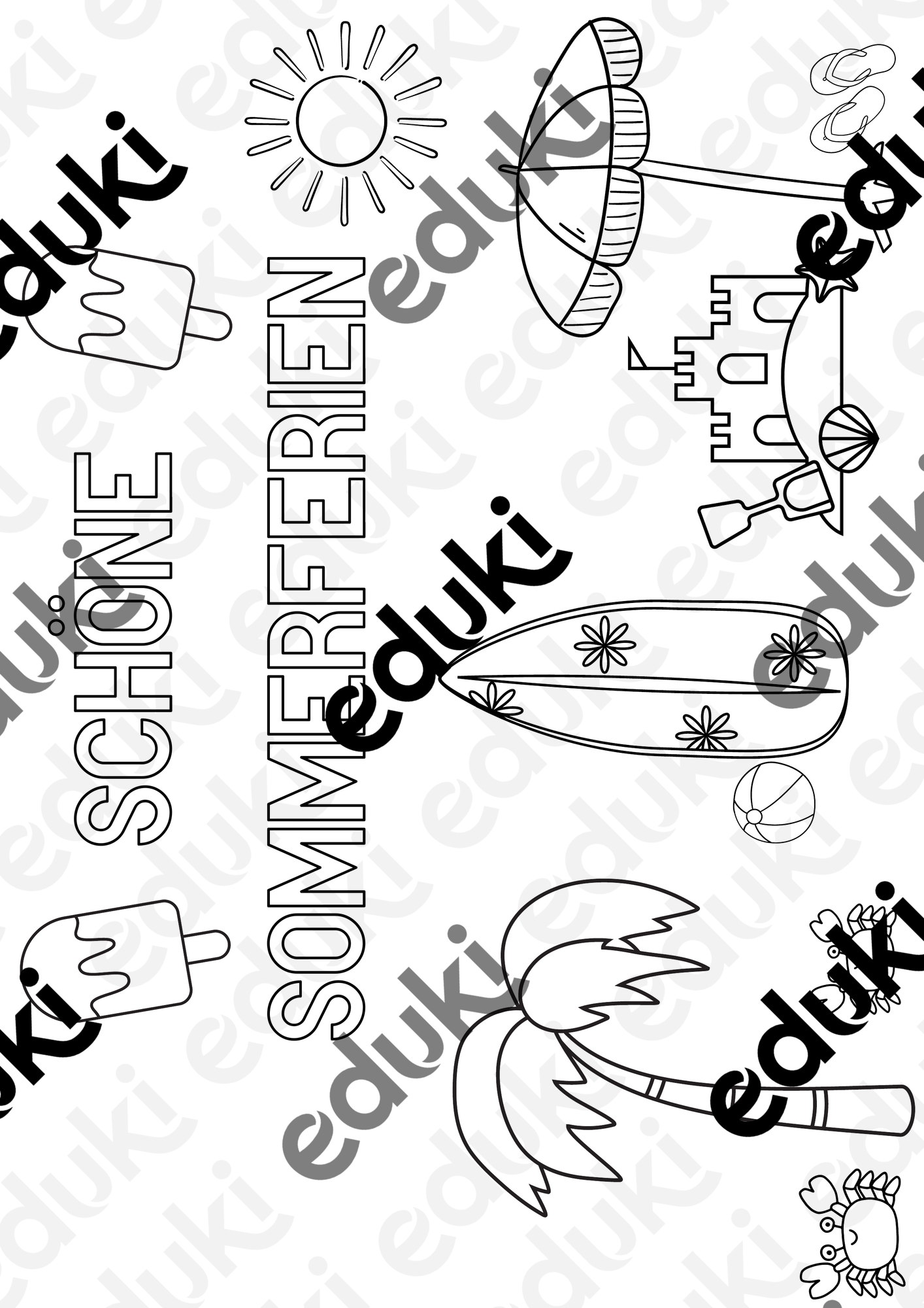Schöne Sommerferien - Mandala als Geschenk zum letzten Schultag