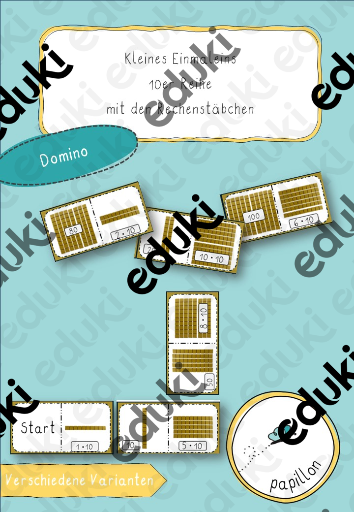 10er Reihe_Domino_Einmaleins – Unterrichtsmaterial im Fach Mathematik