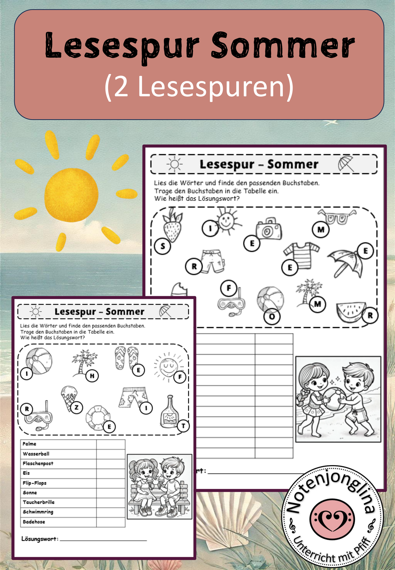 Lesespur Sommer (2 verschiedene) – Unterrichtsmaterial im Fach Deutsch