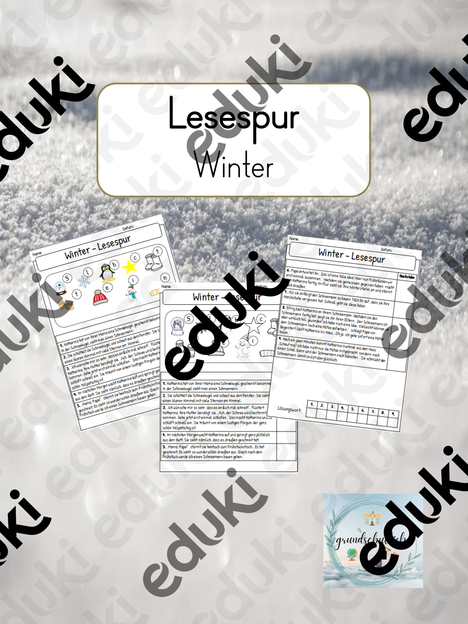 winterliche Lesespur (3./4. Klasse) – Unterrichtsmaterial im Fach Deutsch