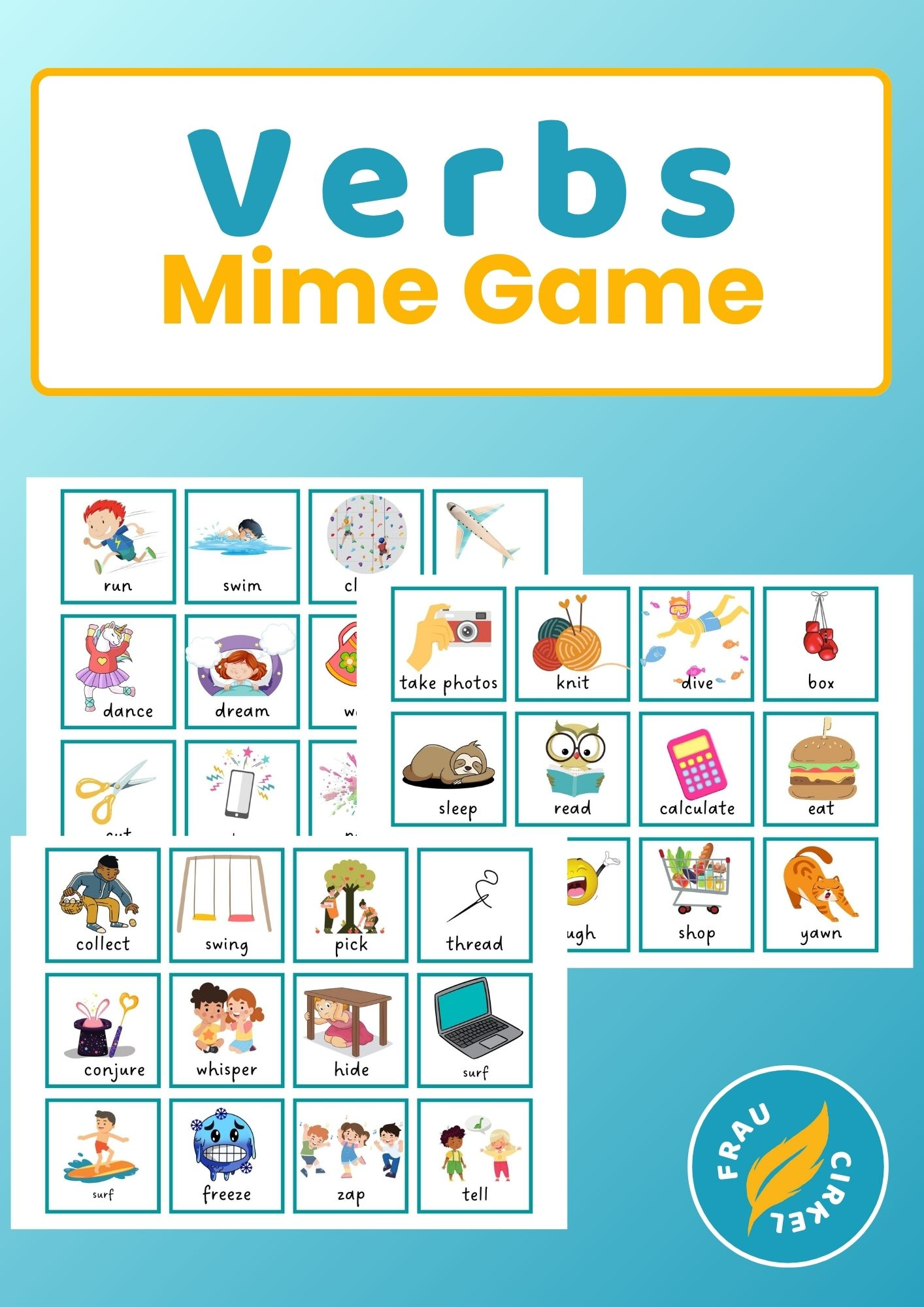 Verbs Pantomime - Mime Game – Unterrichtsmaterial im Fach Englisch