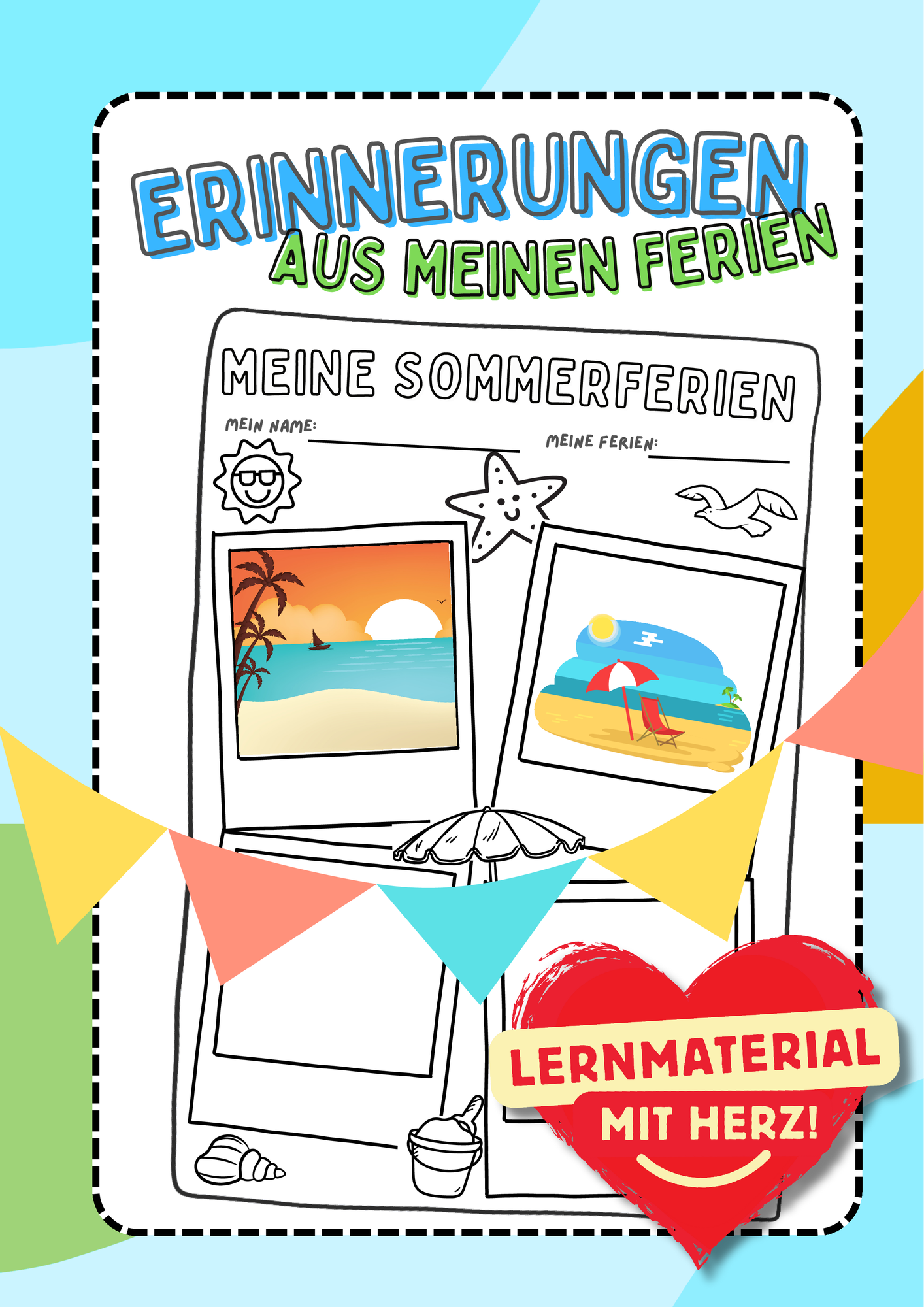 Meine Sommerferien in Bildern Steckbrief – Unterrichtsmaterial in den