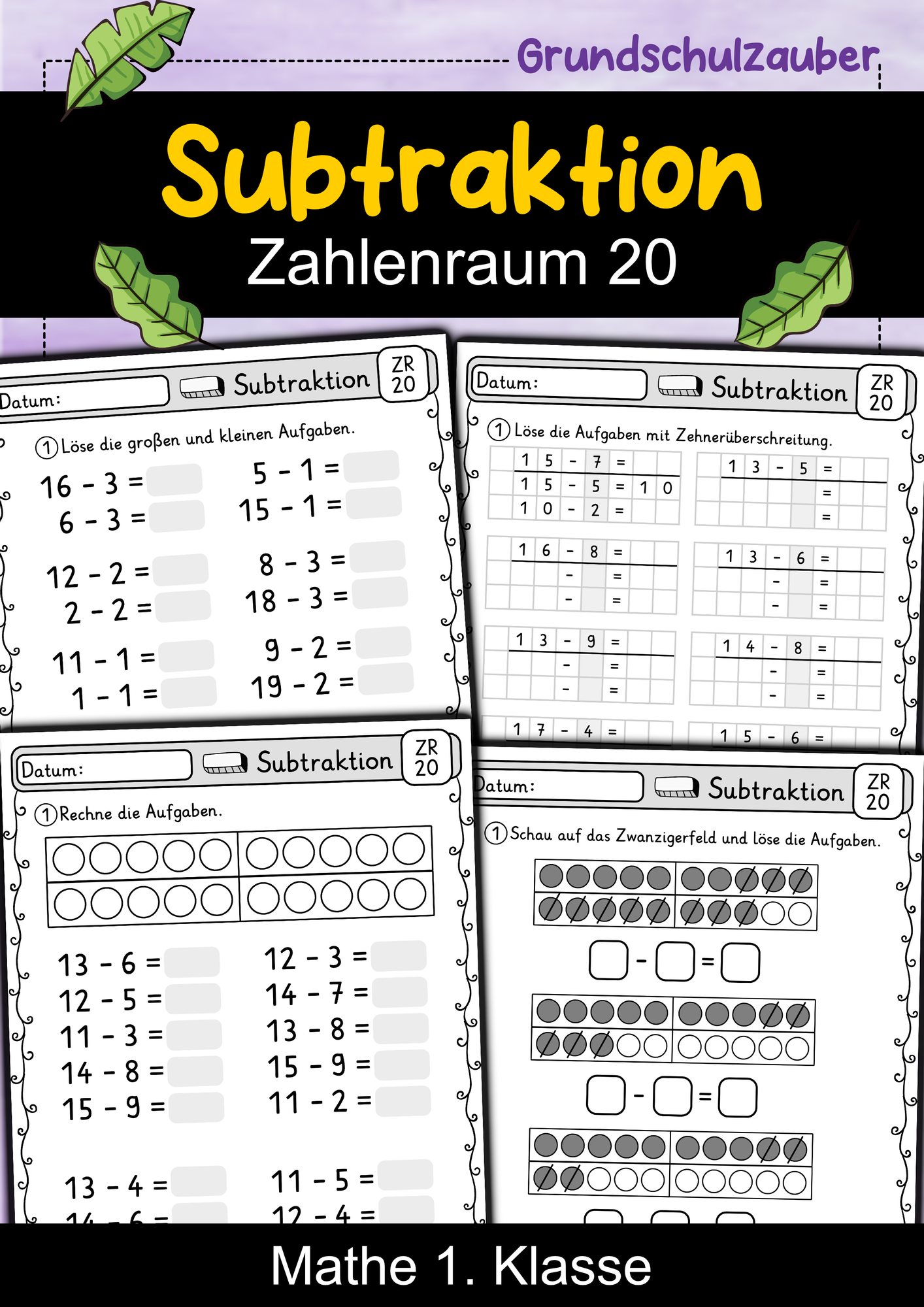 Subtraktion im Zahlenraum 20 | Subtrahieren | Mathe 1. Klasse
