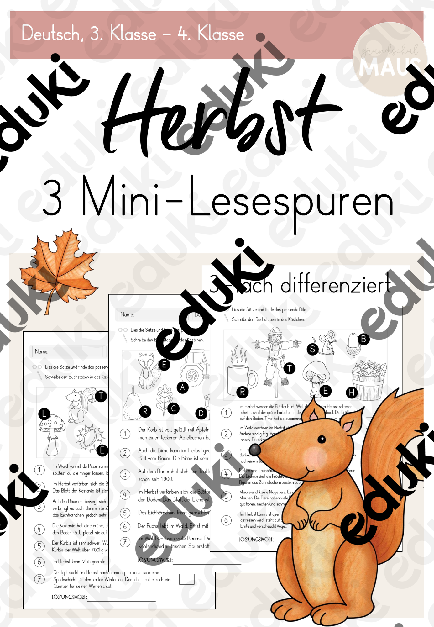 Mini-Lesespuren: Herbst (3. Klasse - 4. Klasse) – Unterrichtsmaterial