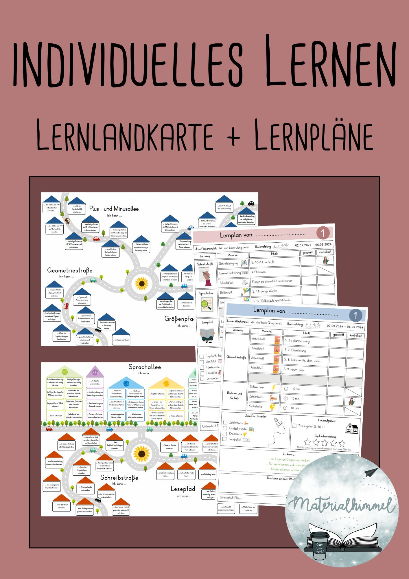 Lernpläne / Lernlandkarte Deutsch/Mathe – Unterrichtsmaterial in den