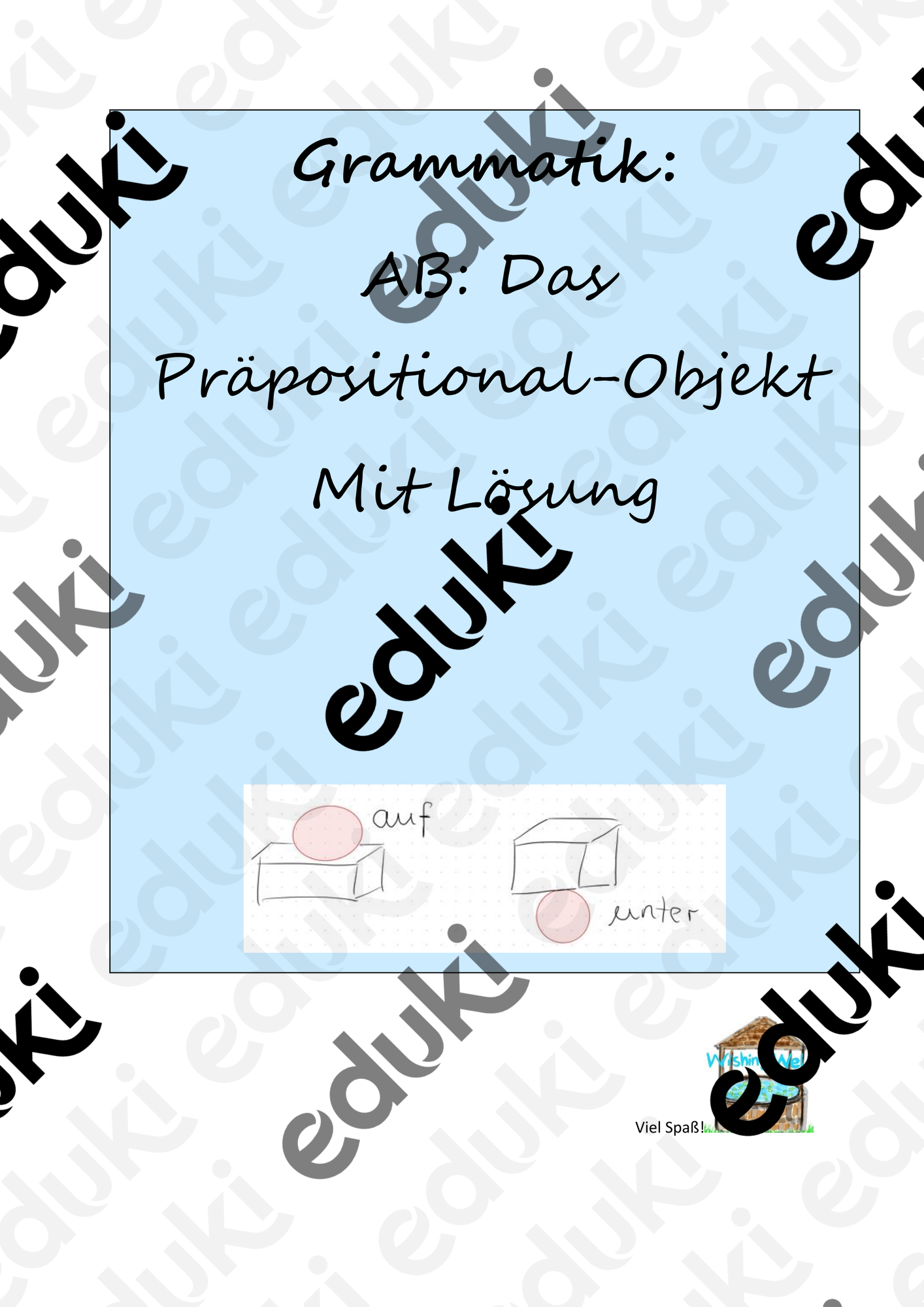 Präpositionalobjekt Arbeitsblatt mit Lösung – Unterrichtsmaterial im ...