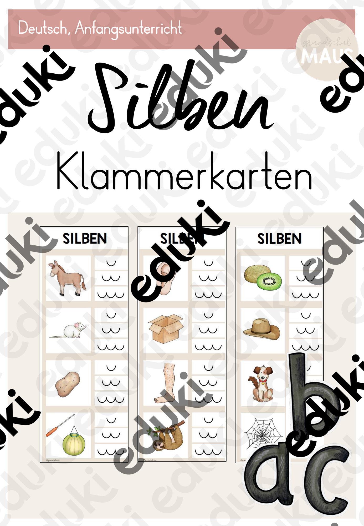 Klammerkarten: Silben bestimmen – Unterrichtsmaterial im Fach Deutsch