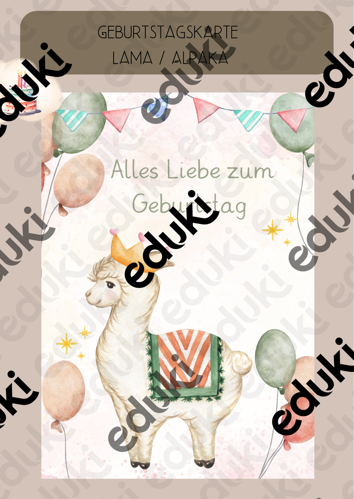 Geburtstagskarte Lama : Alpaka – Unterrichtsmaterial im Fach ...