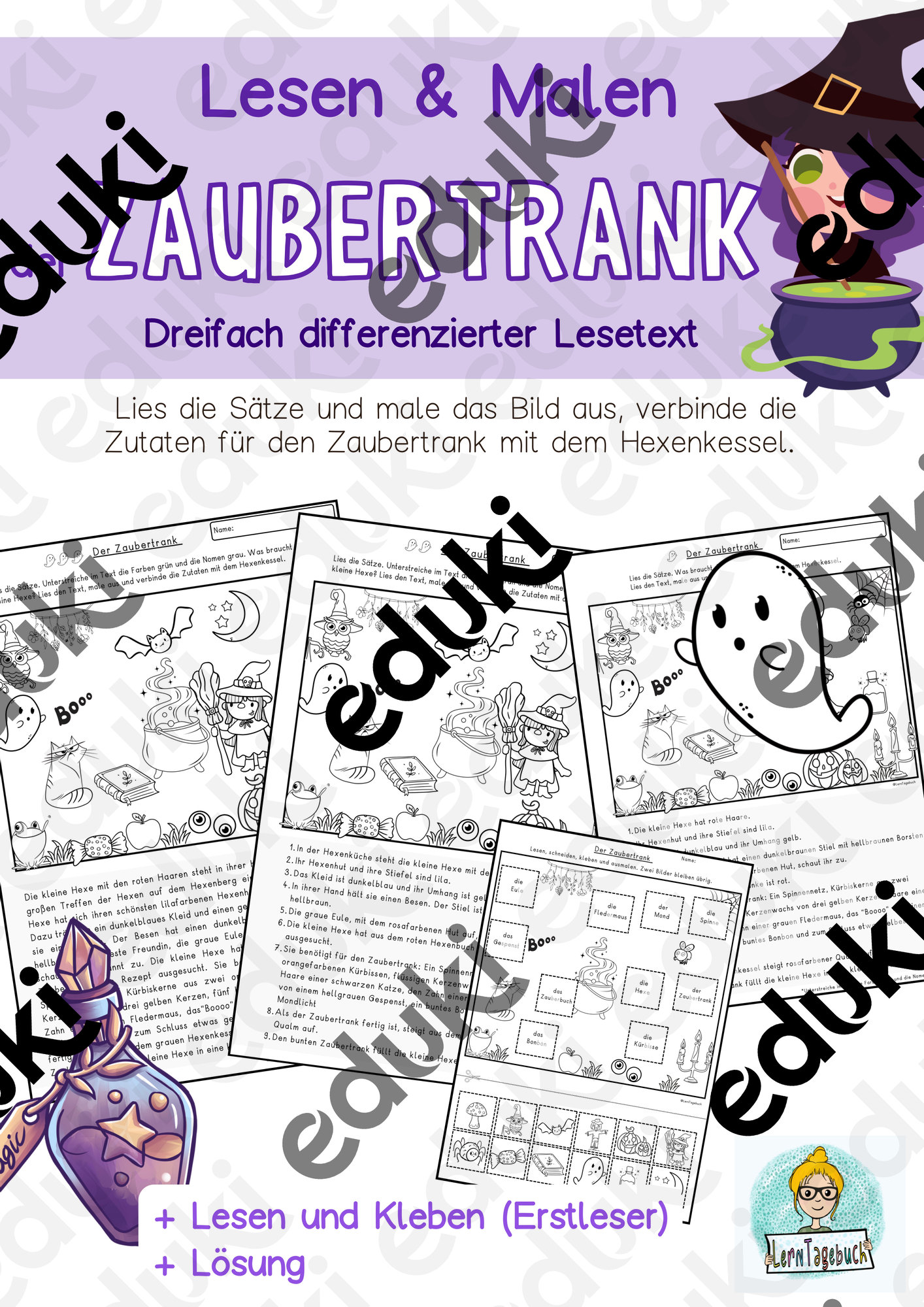 Lesen (zuhören) und Malen der Zaubertrank, Leseverständnis
