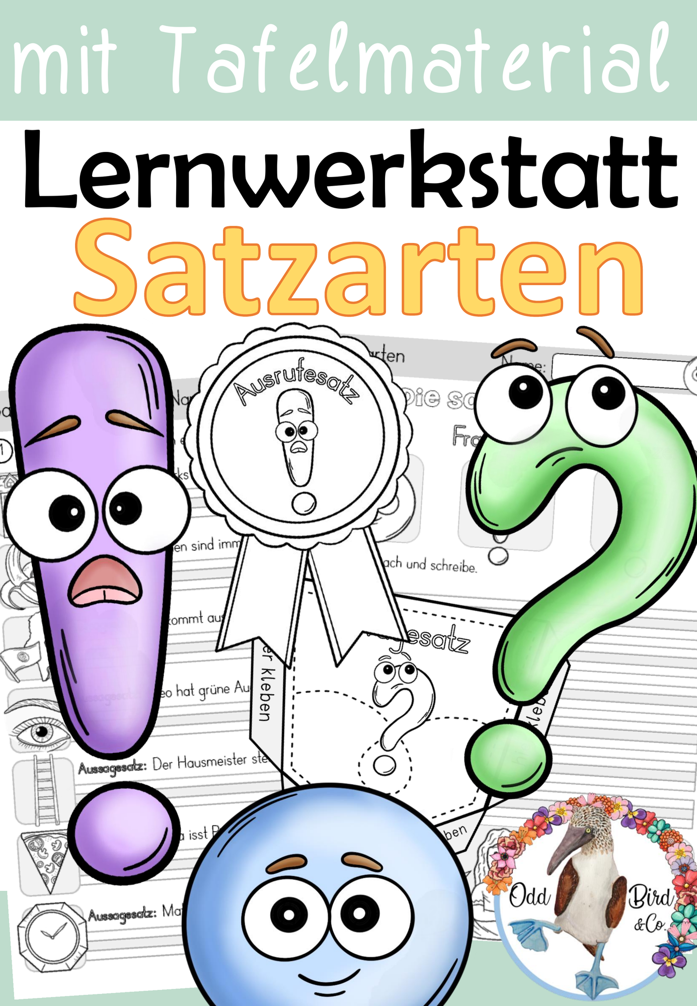 Lernwerkstatt Satzarten & Satzzeichen - mit Tafelmaterial