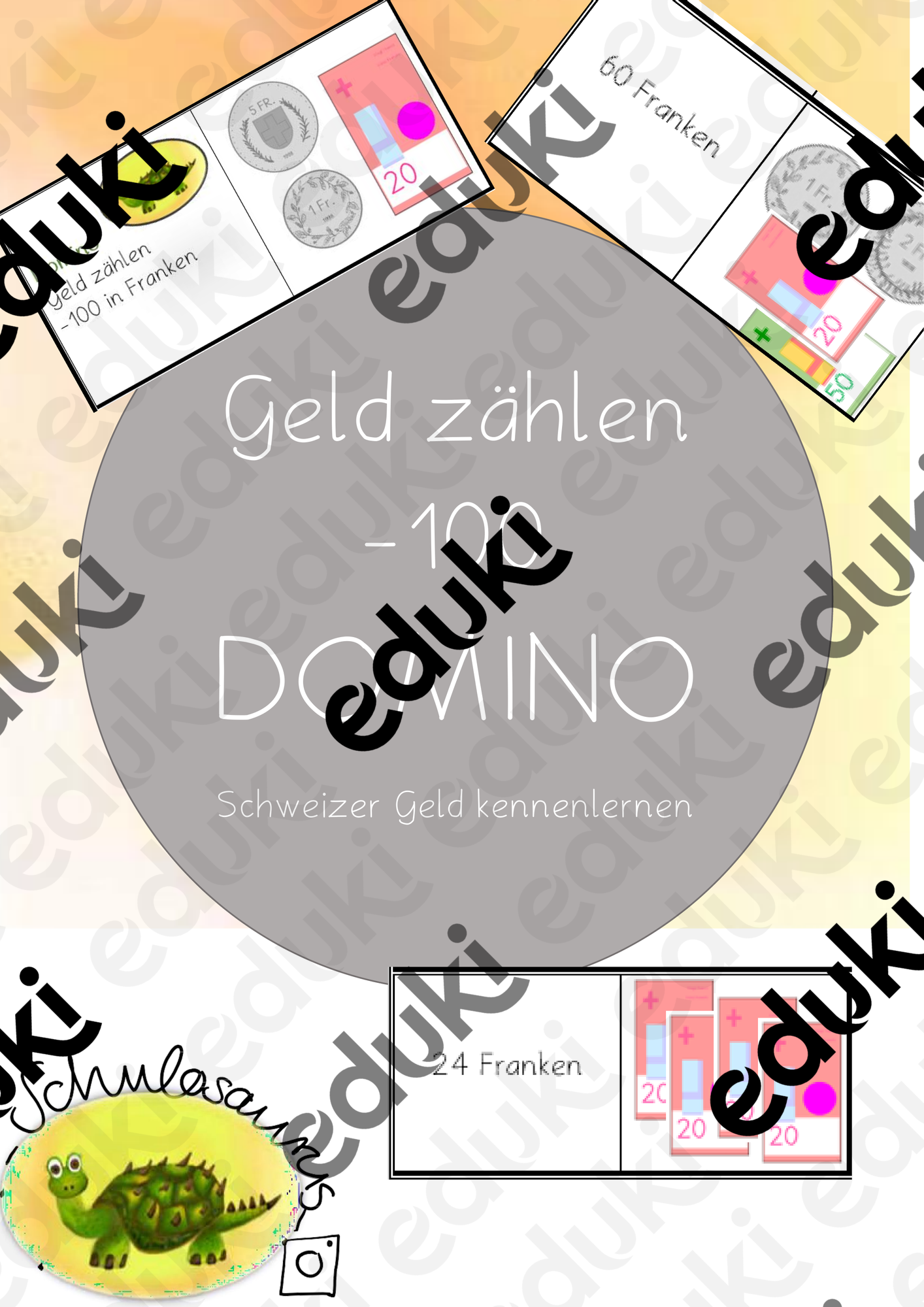 DOMINO Geld zählen -100 in Franken (Schweiz) – Unterrichtsmaterial im