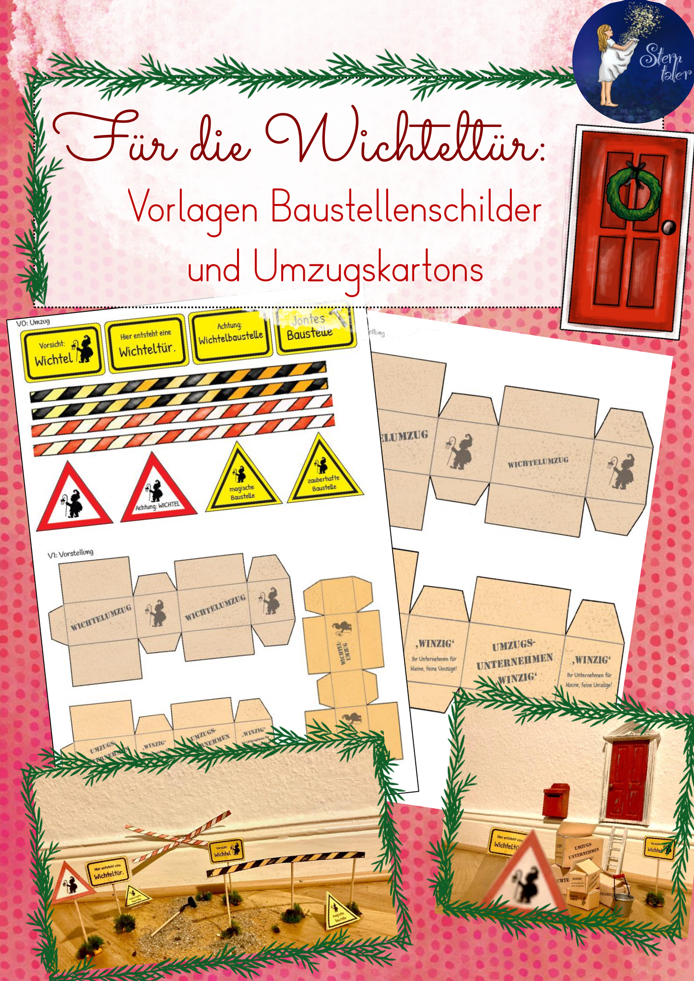 baustellenschilder spielzeug Wichtel: Umzugskartons und Baustellenschilder (Wichteltür