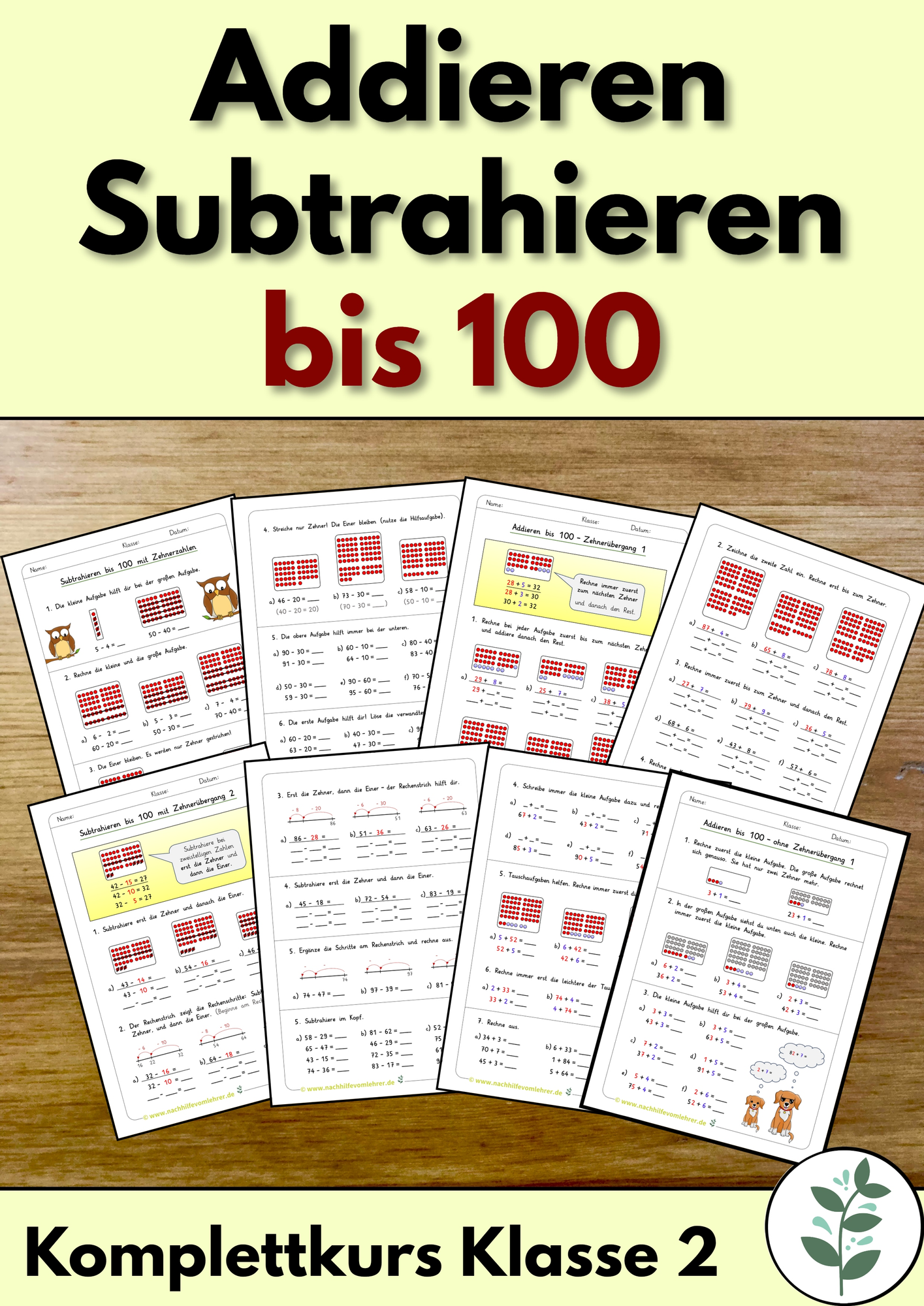 Addieren und Subtrahieren bis 100 - Klasse 2 – Unterrichtsmaterial im