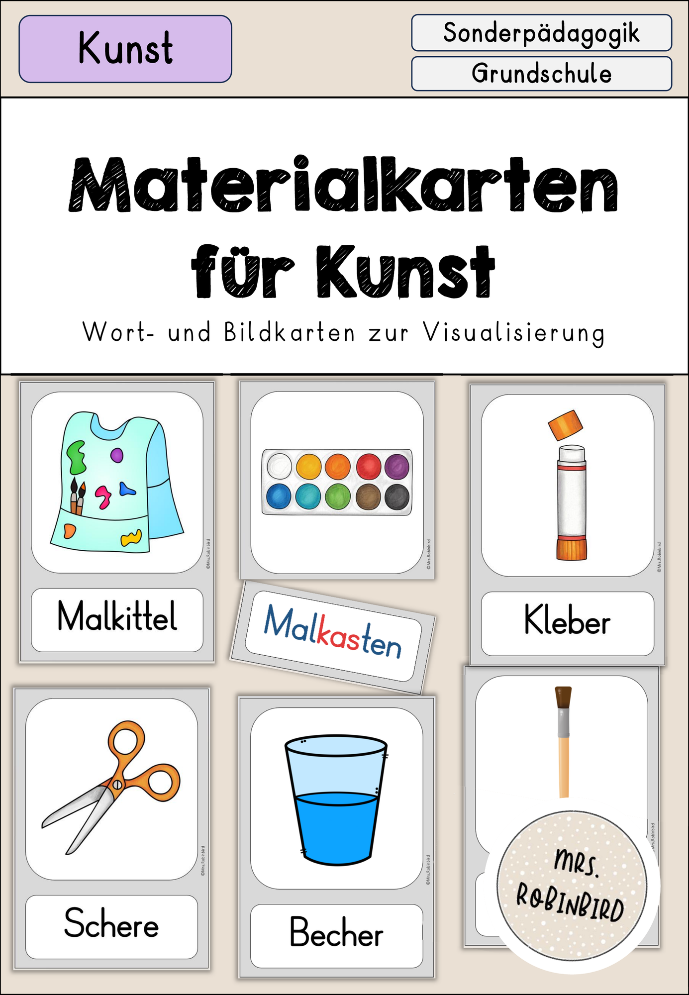 Materialkarten Bildkarten Visualisierung Tafelmaterial - Kunst
