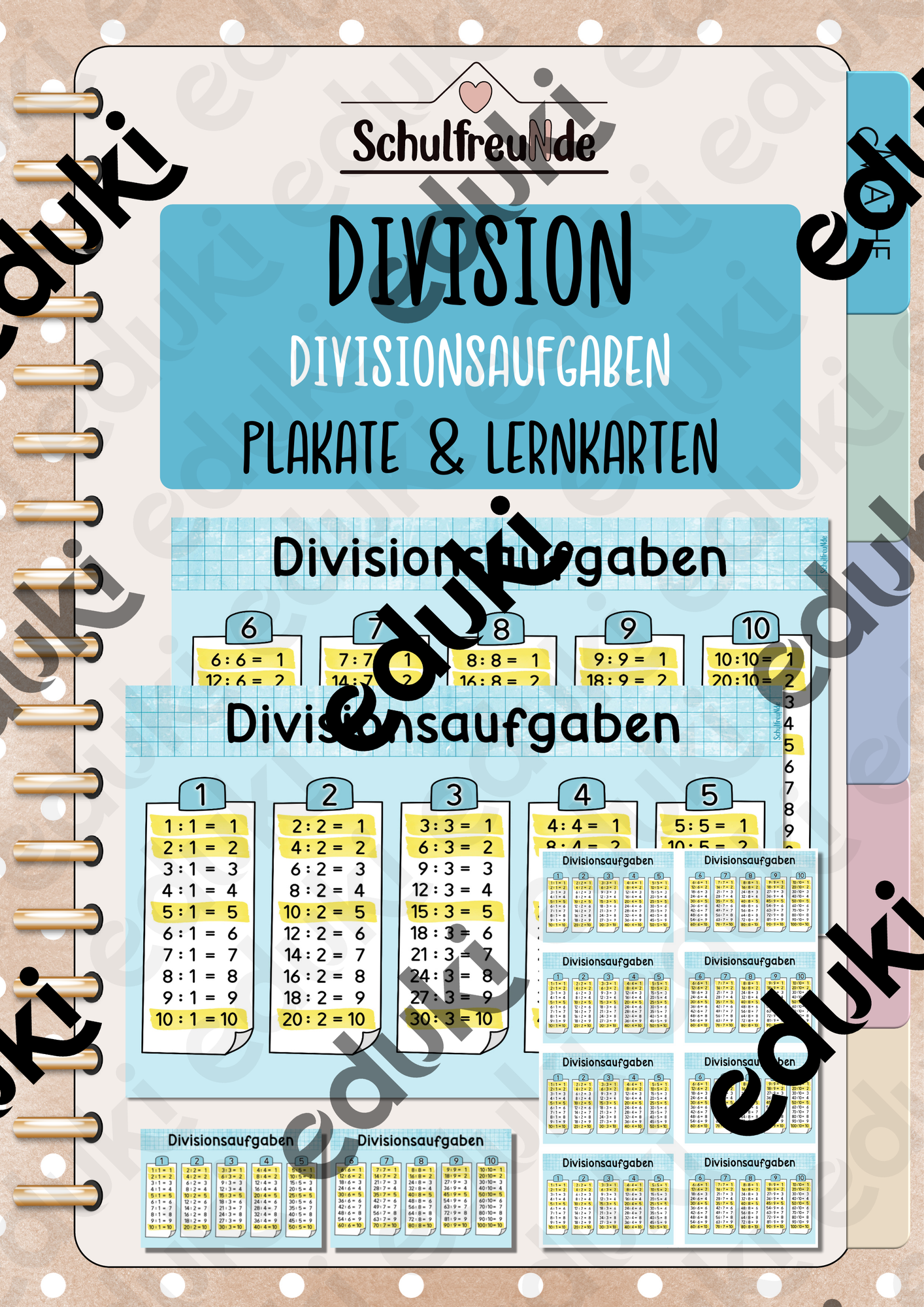 Division_Plakate und Lernkarten – Unterrichtsmaterial im Fach Mathematik