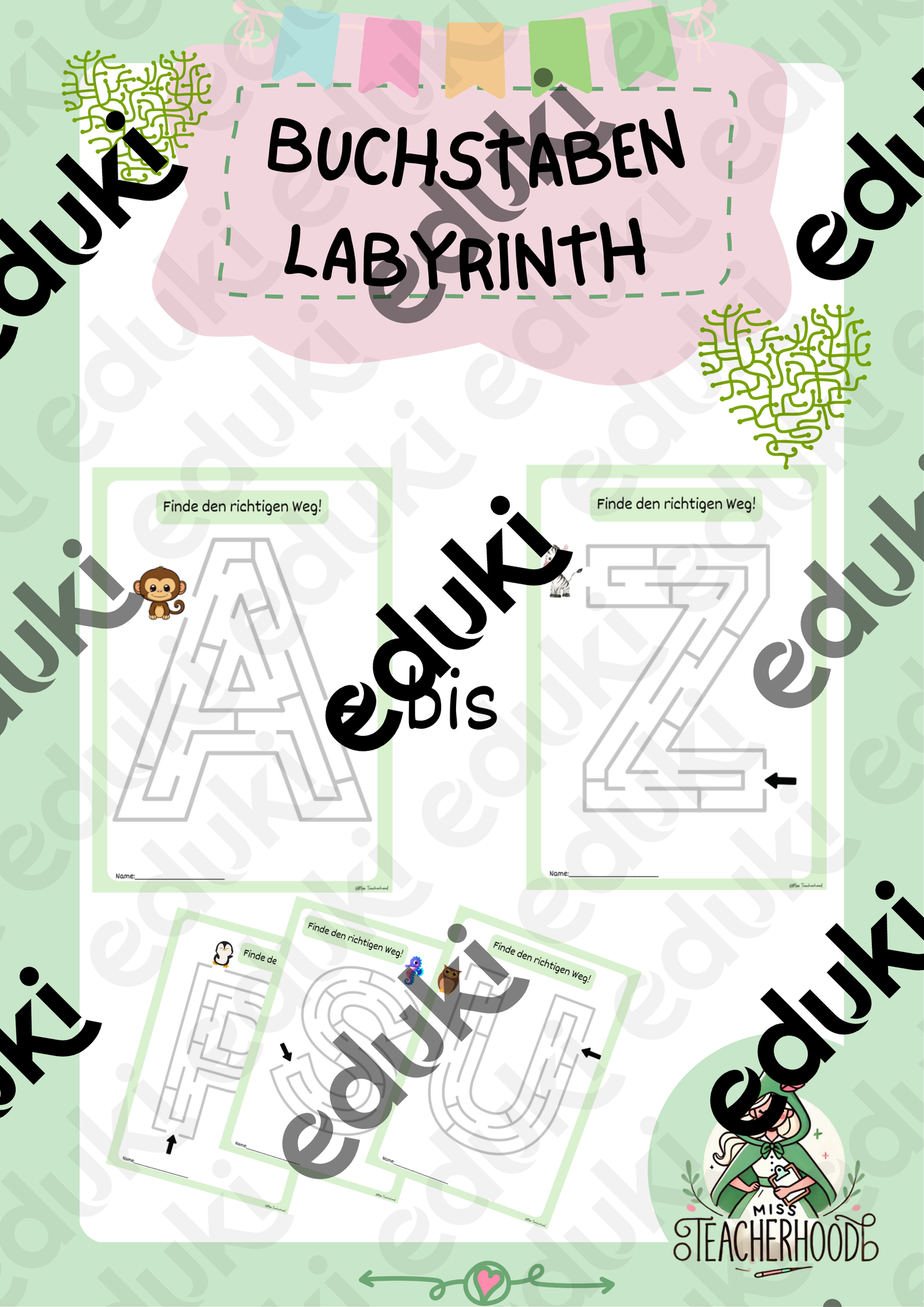 Labyrinth Buchstaben von A - Z – Unterrichtsmaterial im Fach Deutsch