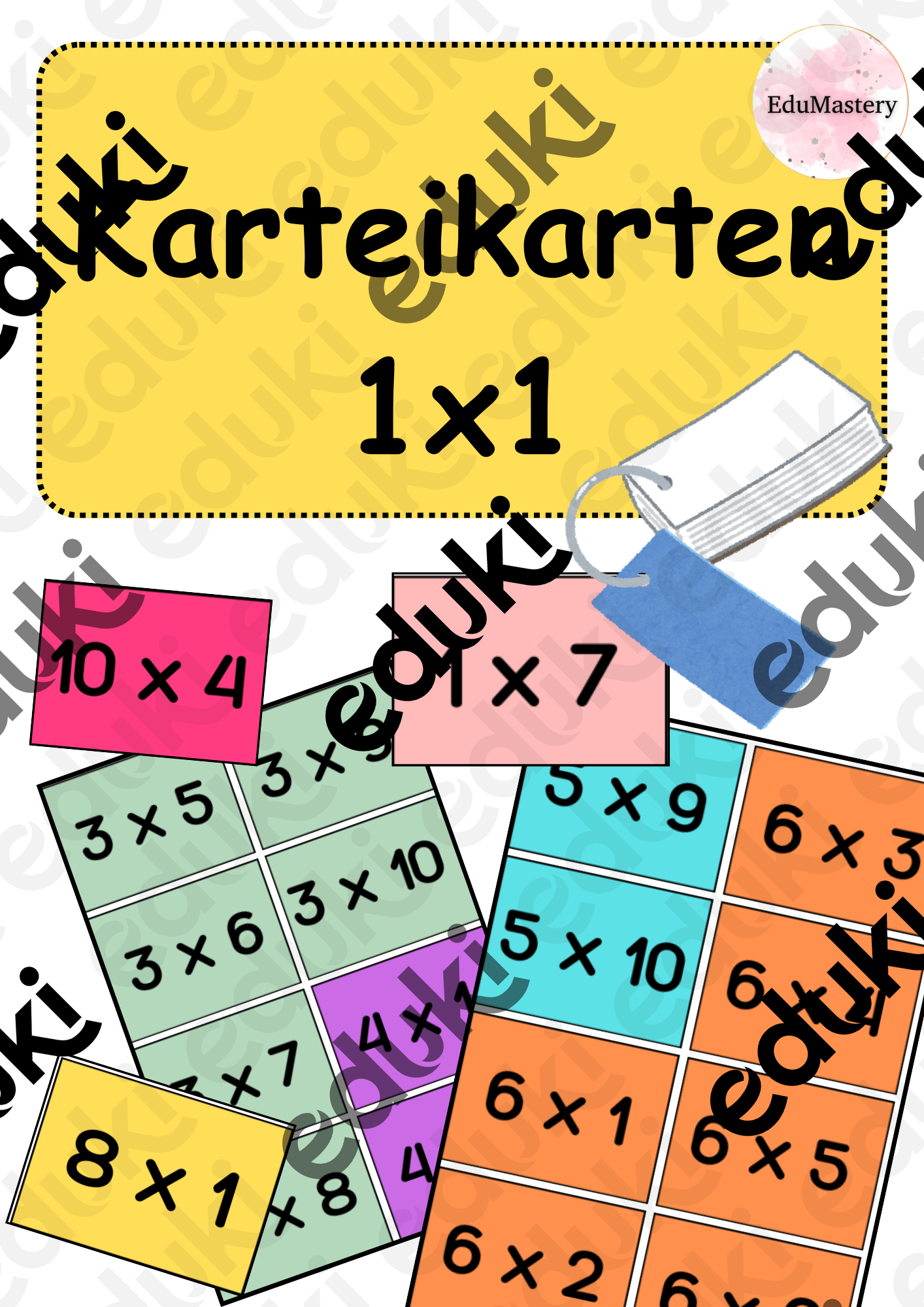 Das kleine Einmaleins - Karteikarten-Set zum Ausdrucken und Laminieren