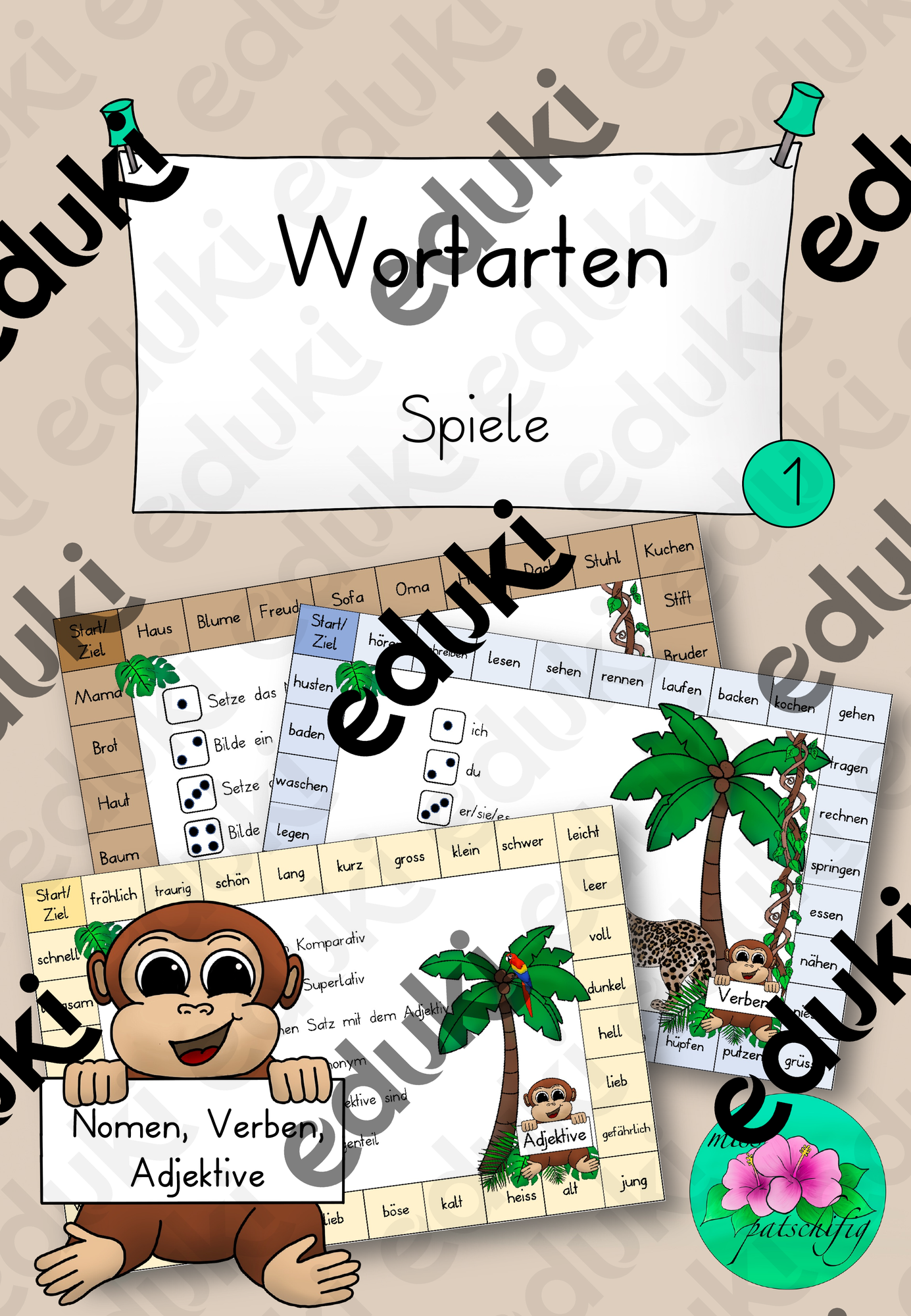 Wortarten Spiele - Nomen, Verben, Adjektive – Unterrichtsmaterial im