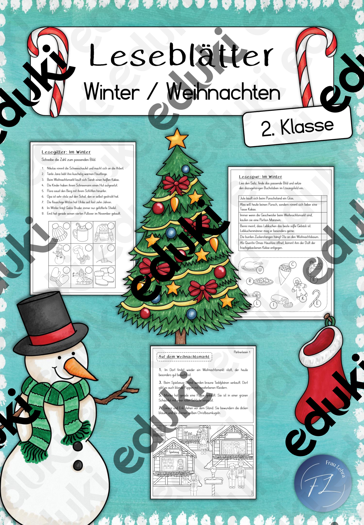Leseblätter - Winter / Weihnachten (2. Klasse) – Unterrichtsmaterial in