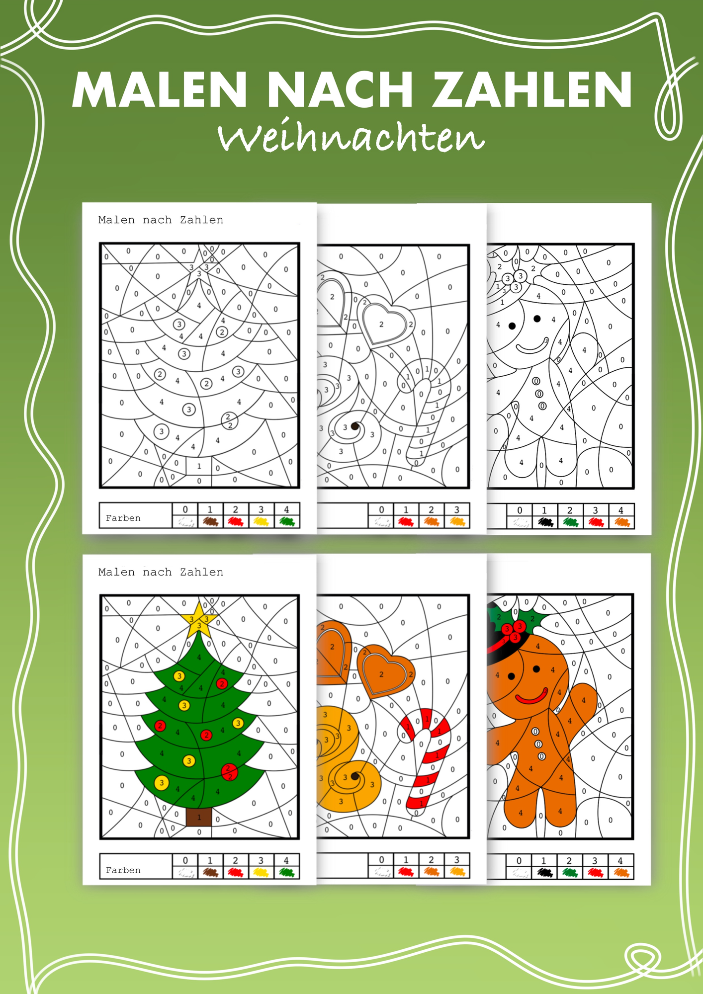 Weihnachten - Malen nach Zahlen – Unterrichtsmaterial im Fach Mathematik